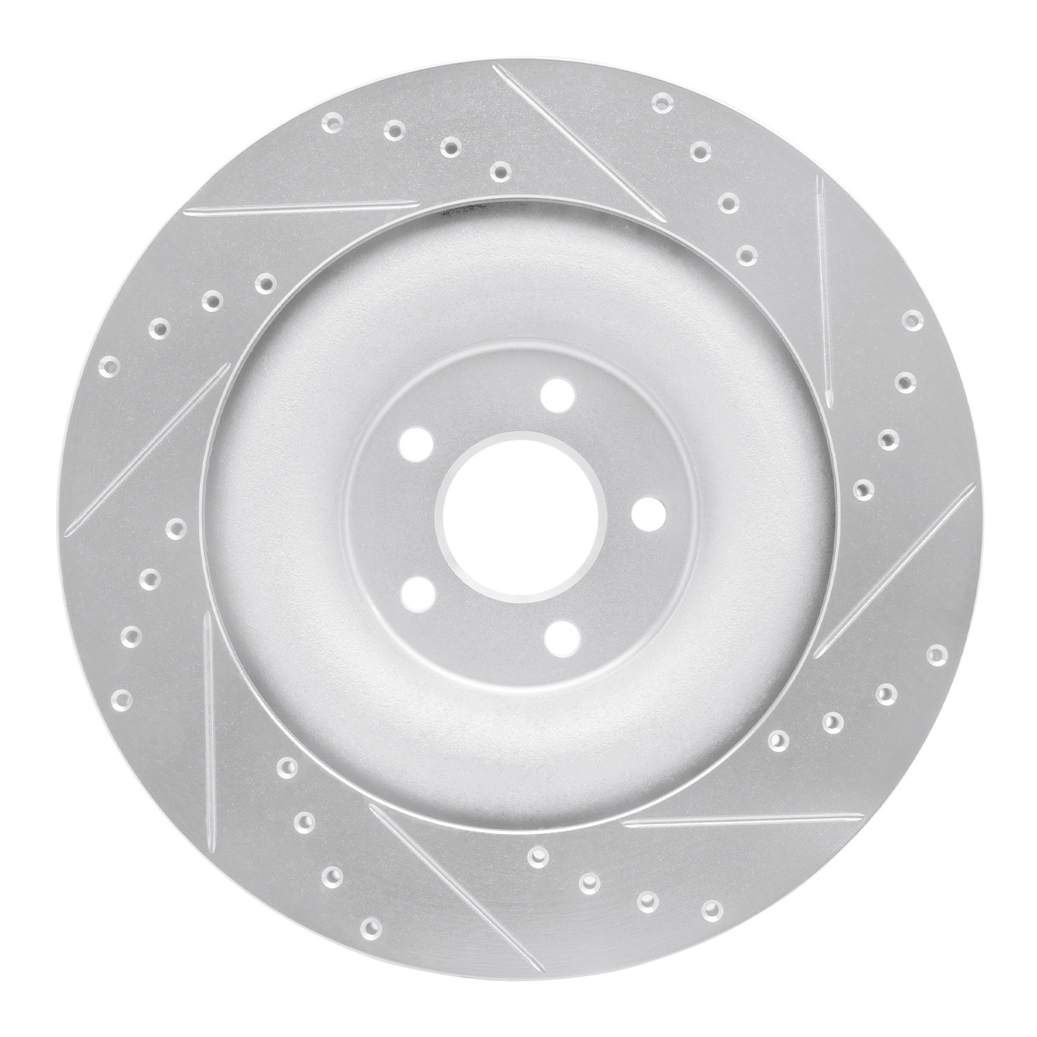 DYN 631-20027L DFC Brake Rotor - Drilled and Slotted - Silver - Image 2