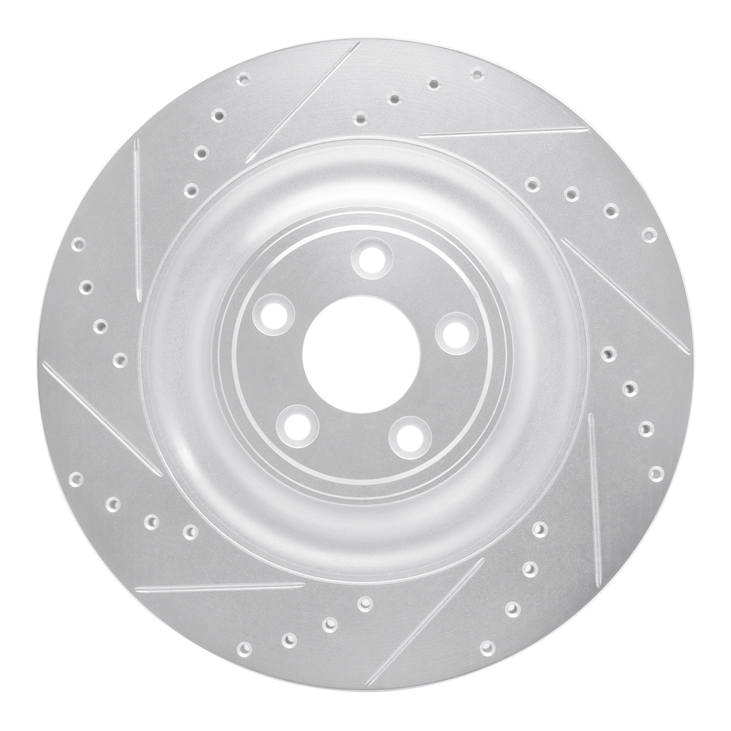 DYN 631-20027L DFC Brake Rotor - Drilled and Slotted - Silver - Image 3