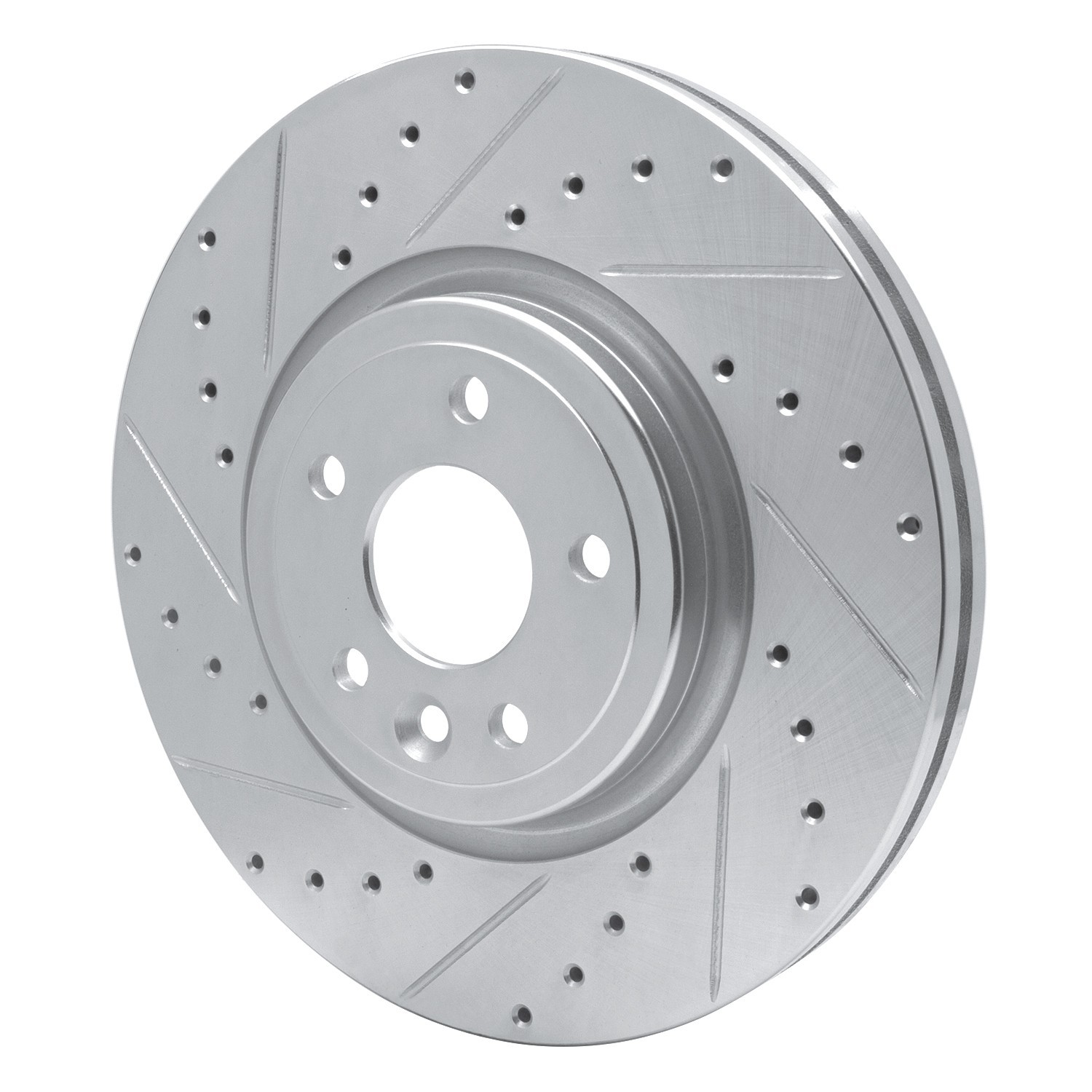 DYN 631-20031L DFC Brake Rotor - Drilled and Slotted - Silver