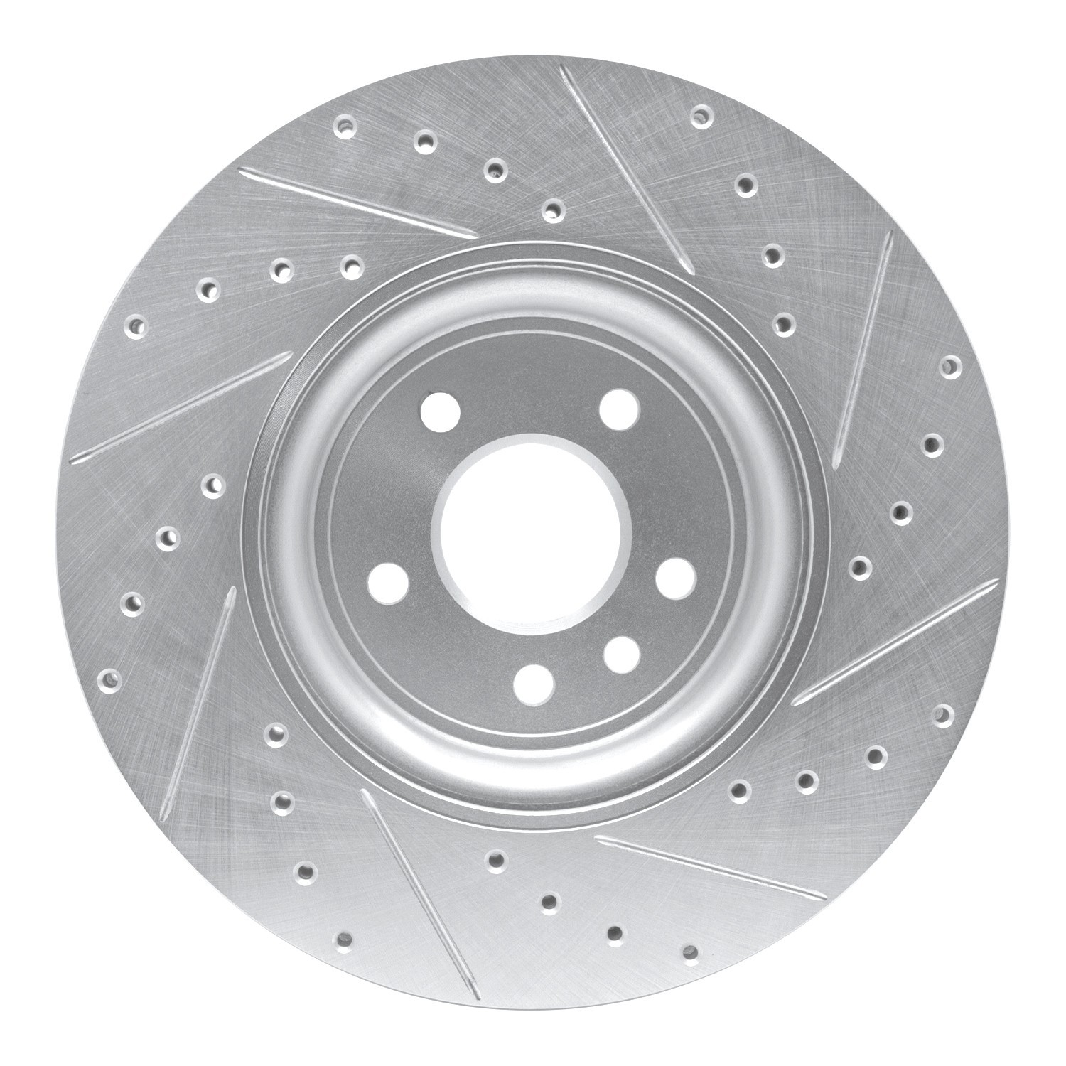 DYN 631-20031L DFC Brake Rotor - Drilled and Slotted - Silver - Image 2