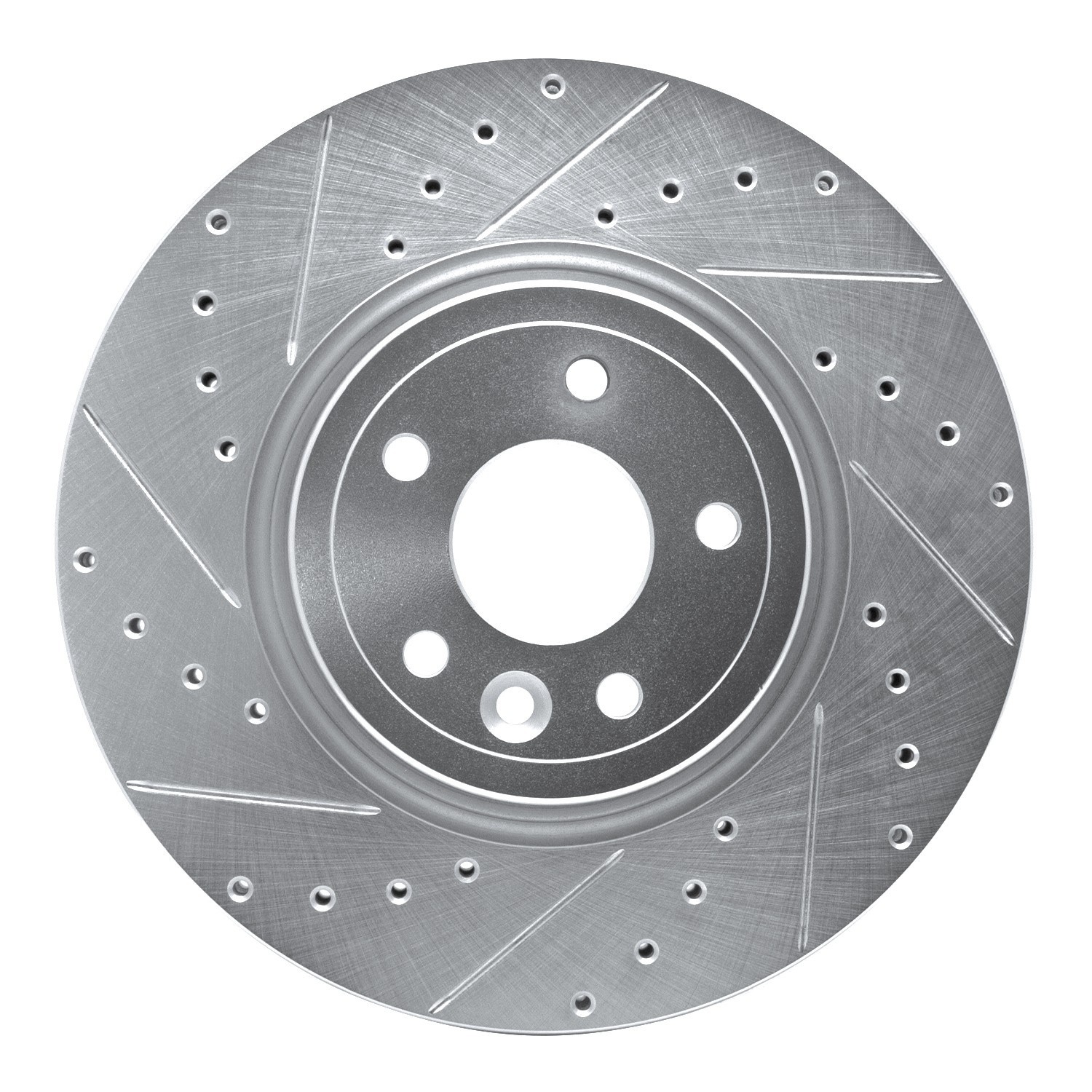 DYN 631-20031L DFC Brake Rotor - Drilled and Slotted - Silver - Image 3