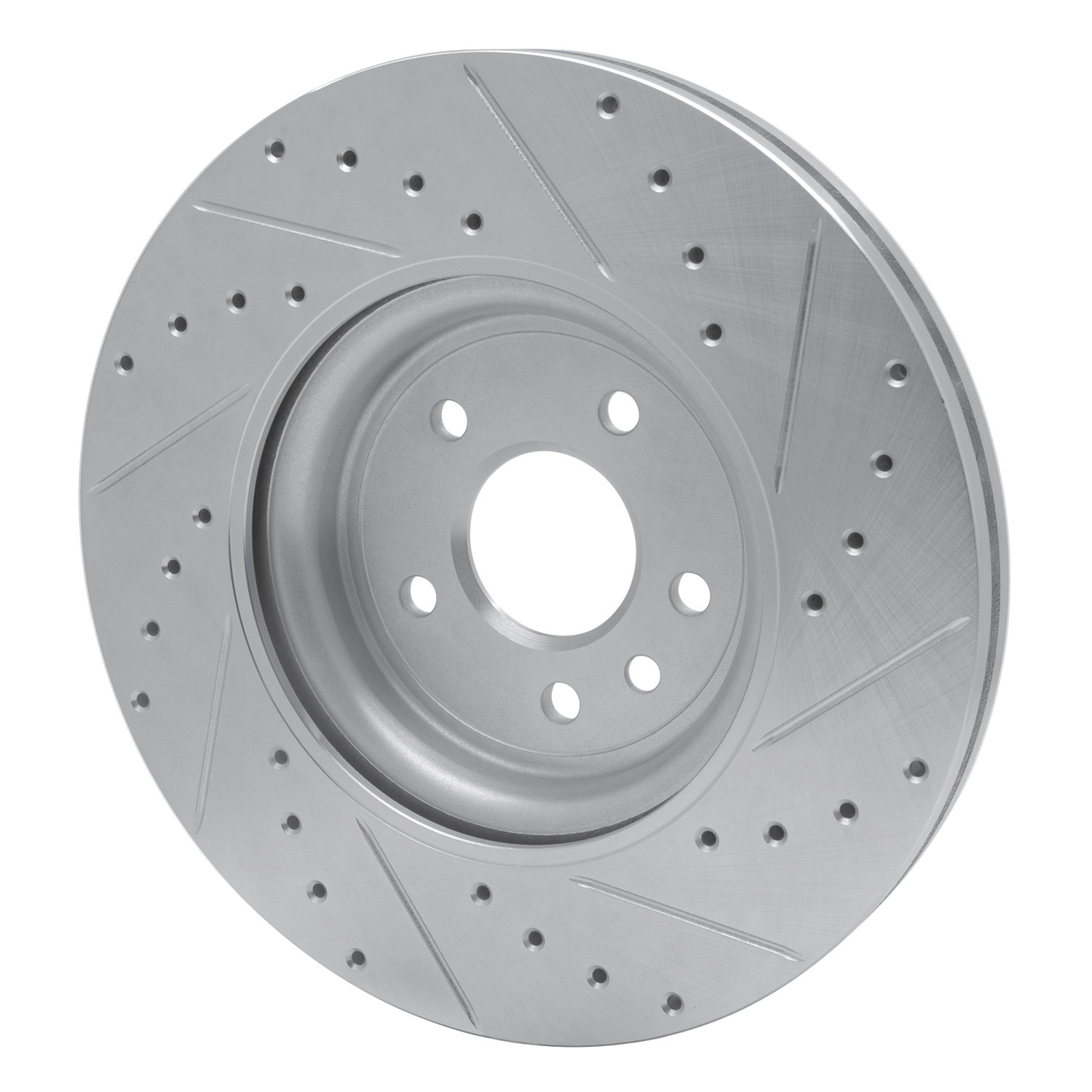 DYN 631-20031L DFC Brake Rotor - Drilled and Slotted - Silver - Image 5