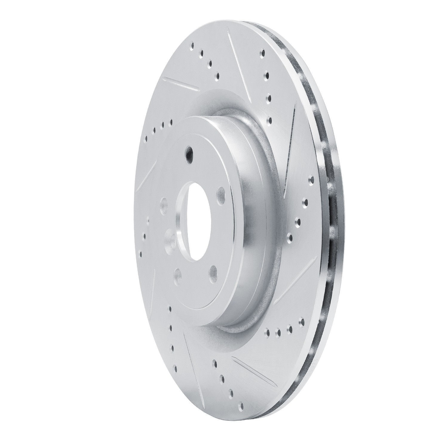 DYN 631-20035R DFC Brake Rotor - Drilled and Slotted - Silver