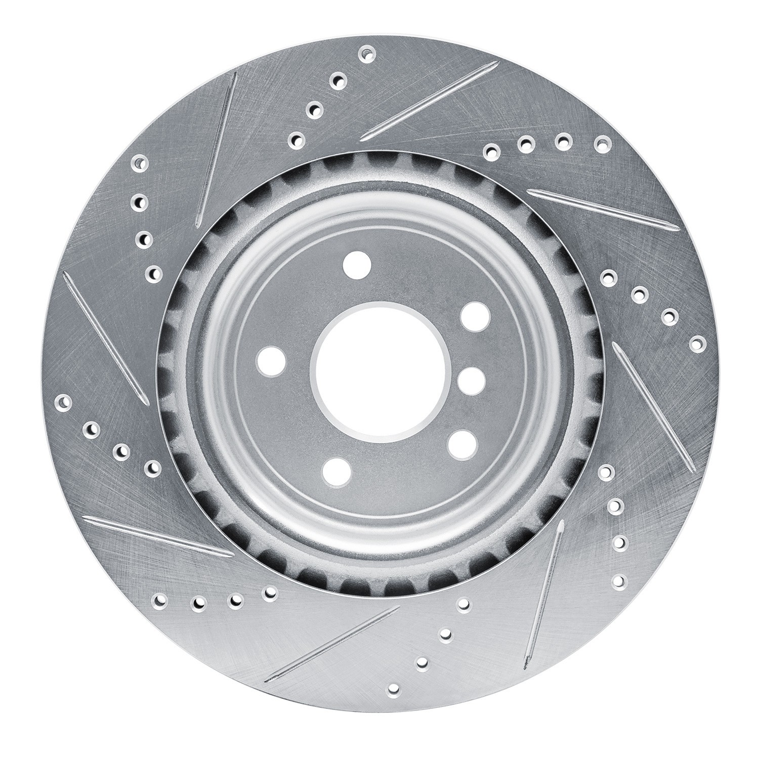 DYN 631-20035R DFC Brake Rotor - Drilled and Slotted - Silver - Image 2
