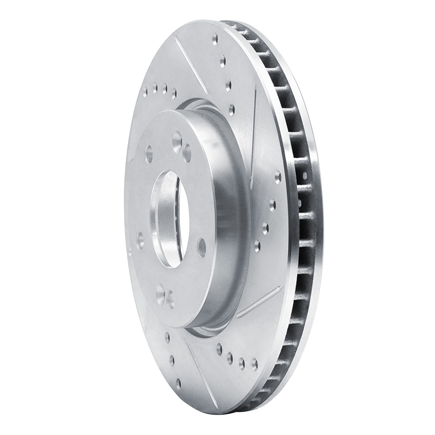 DYN 631-21011R DFC Brake Rotor - Drilled and Slotted - Silver