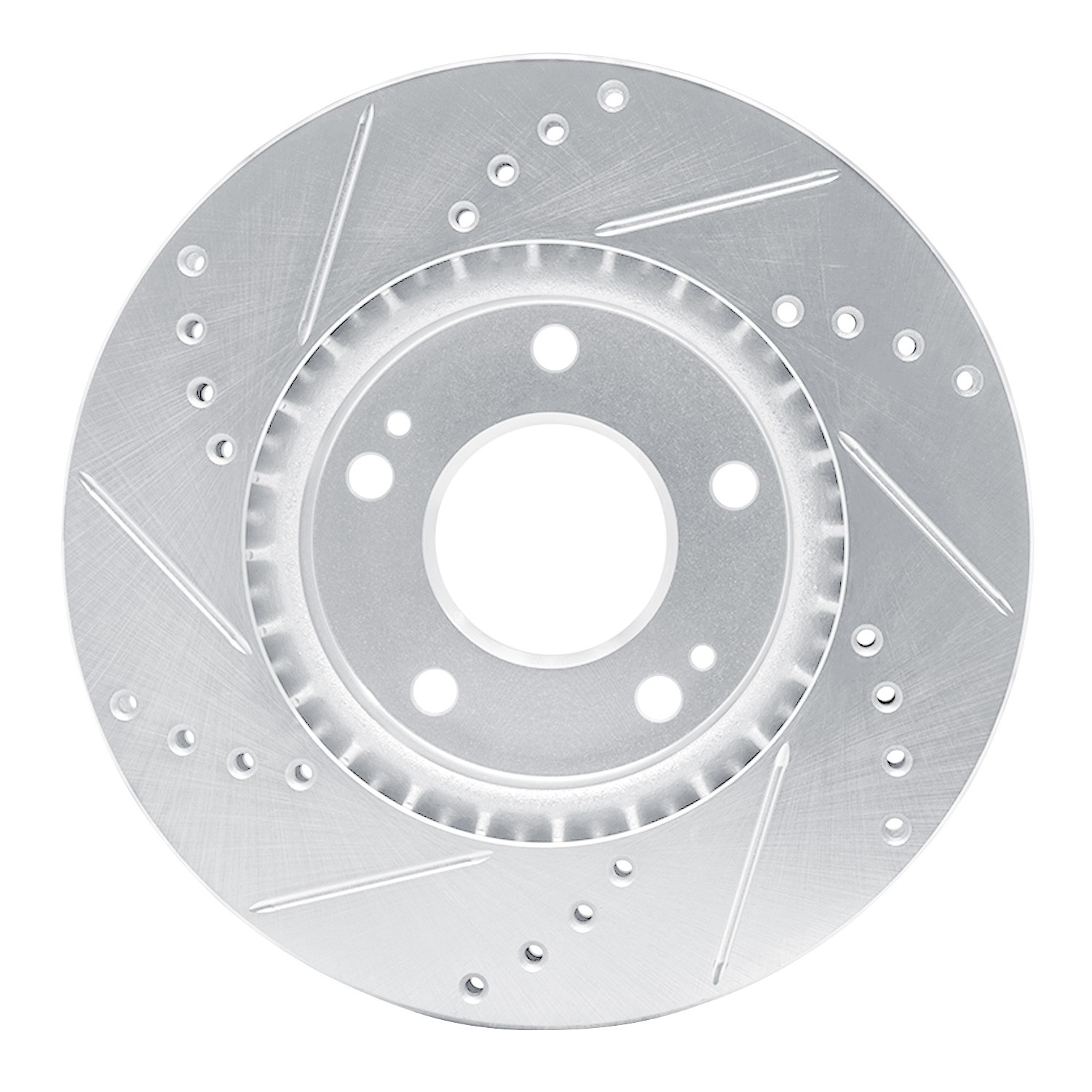 DYN 631-21011R DFC Brake Rotor - Drilled and Slotted - Silver - Image 2