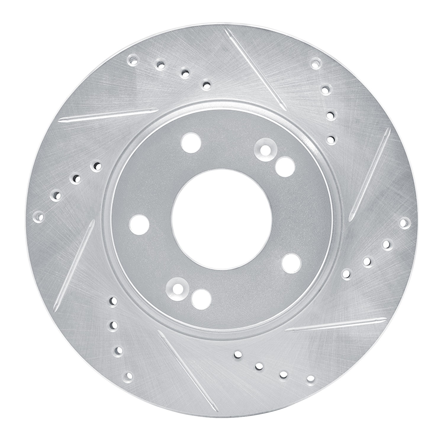 DYN 631-21011R DFC Brake Rotor - Drilled and Slotted - Silver - Image 3