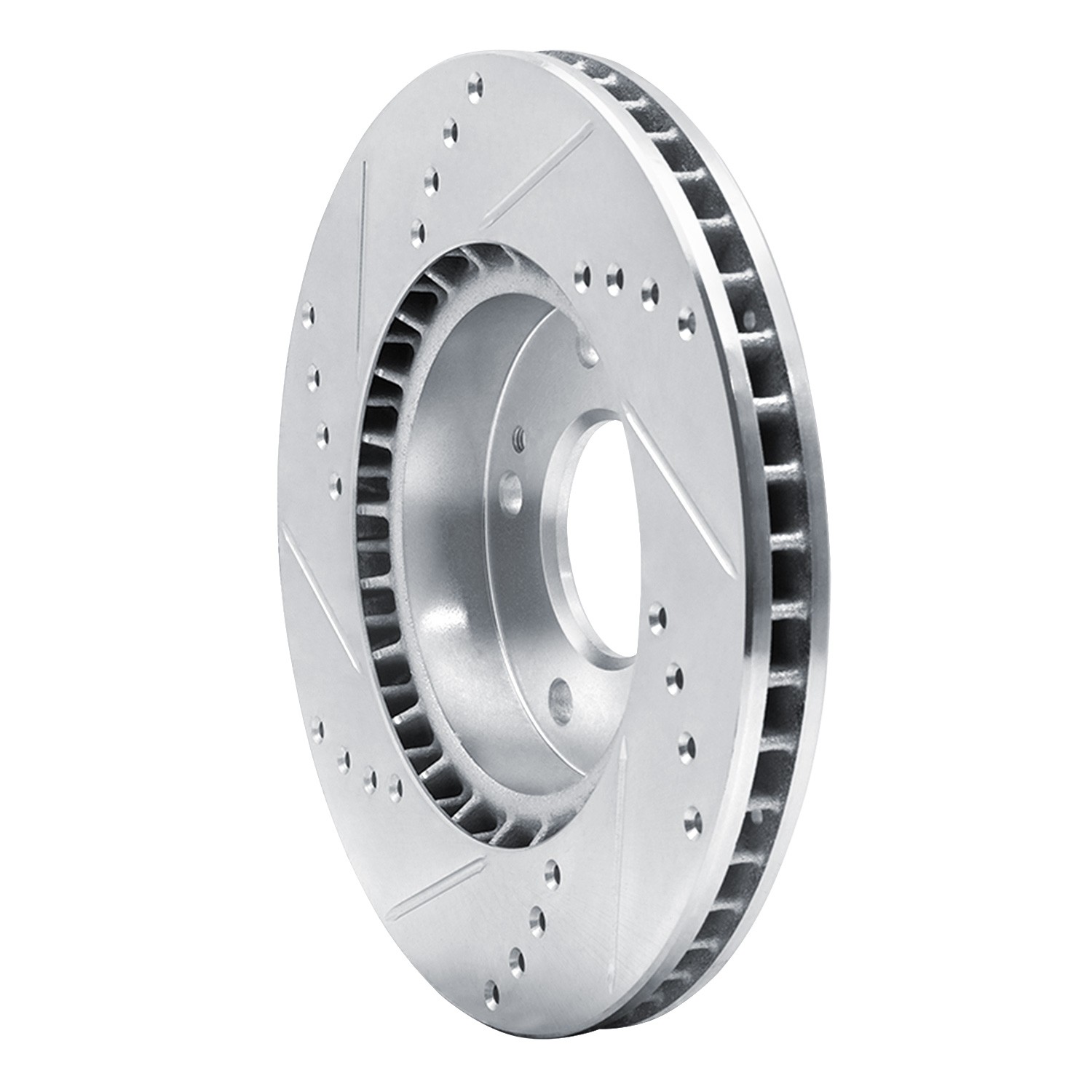DYN 631-21011R DFC Brake Rotor - Drilled and Slotted - Silver - Image 5