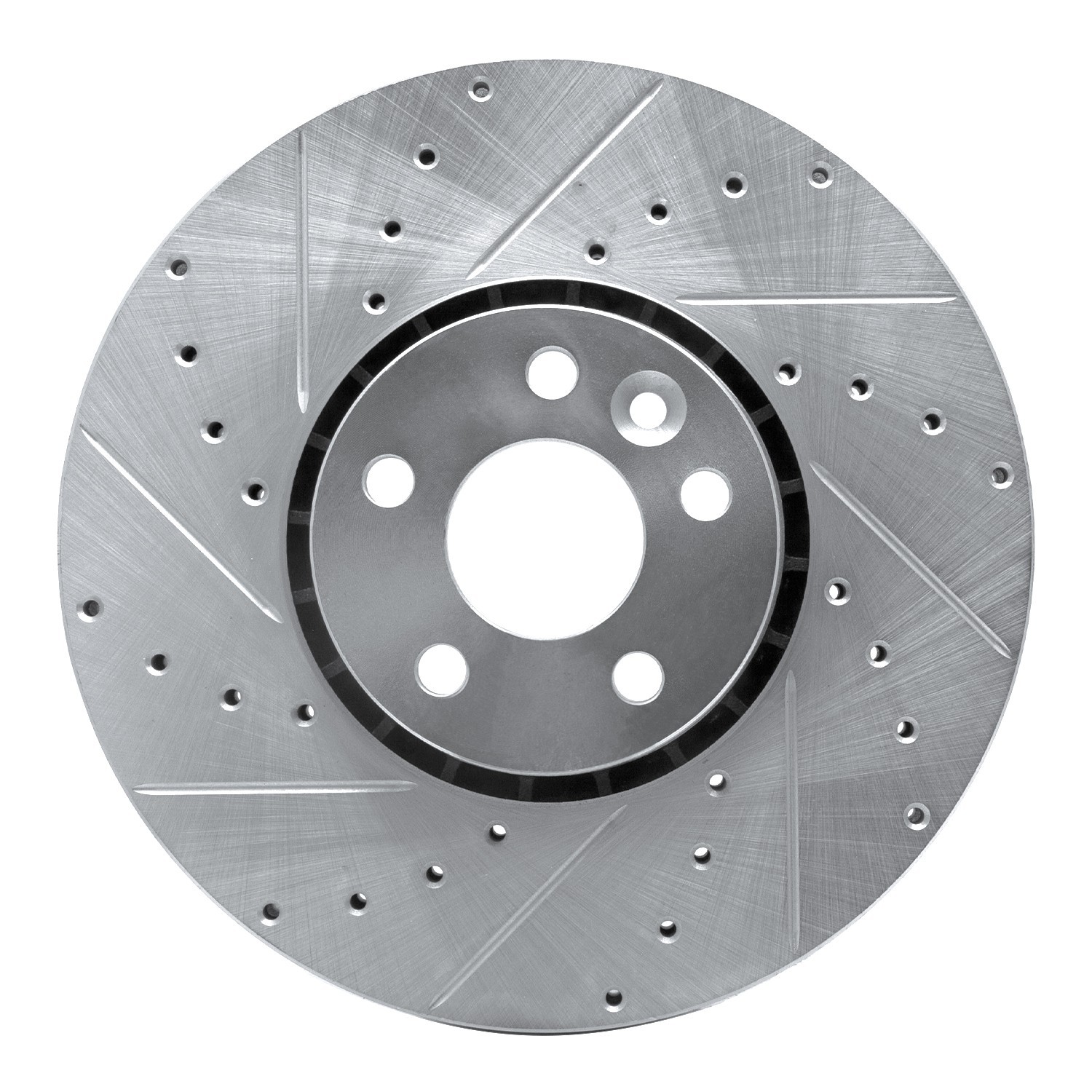 DYN 631-27043L DFC Brake Rotor - Drilled and Slotted - Silver