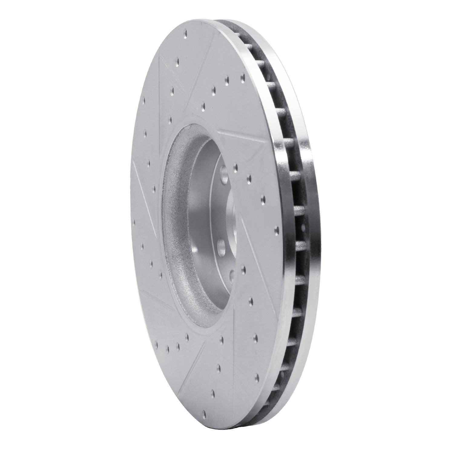DYN 631-27043R DFC Brake Rotor - Drilled and Slotted - Silver - Image 2