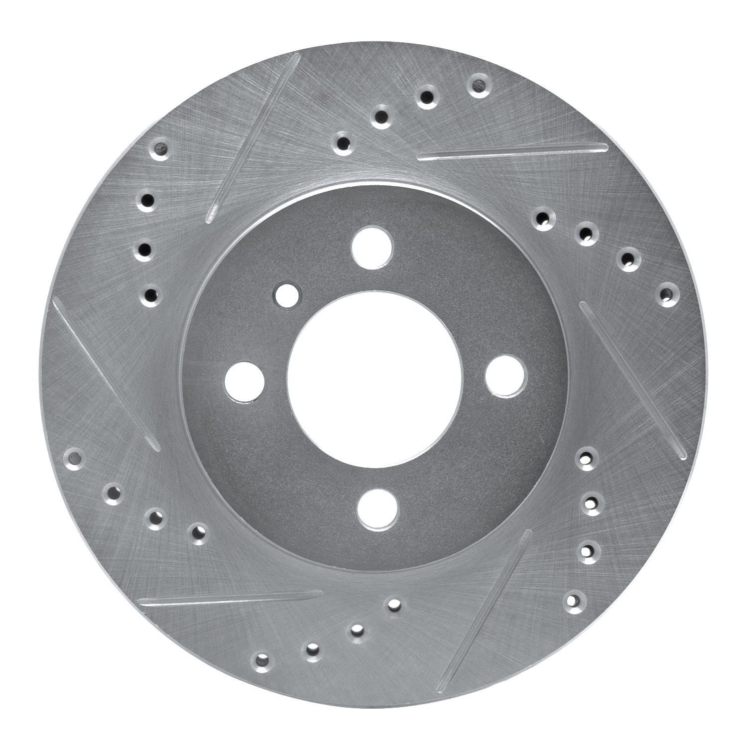 DYN 631-31017L DFC Brake Rotor - Drilled and Slotted - Silver