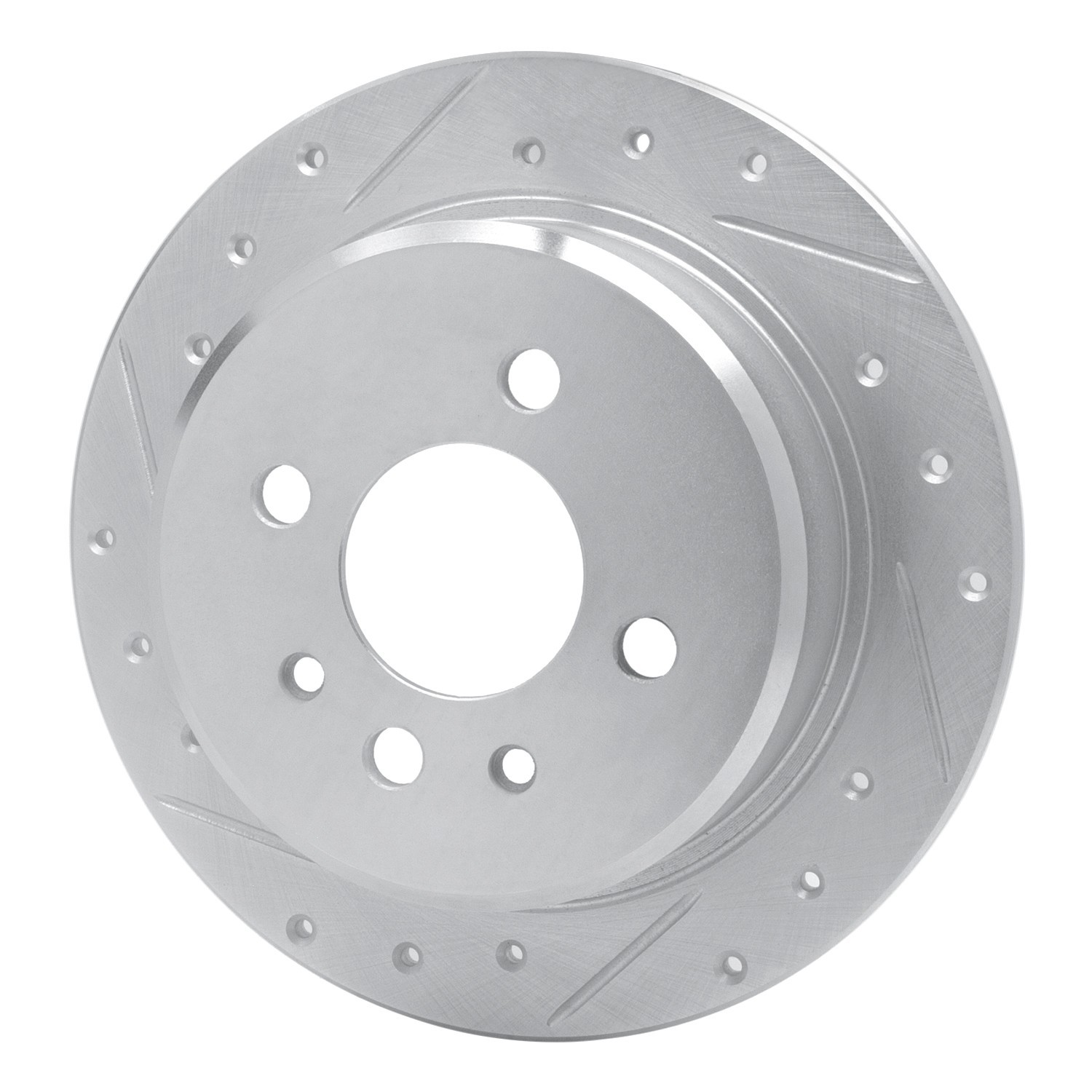DYN 631-31018L DFC Brake Rotor - Drilled and Slotted - Silver