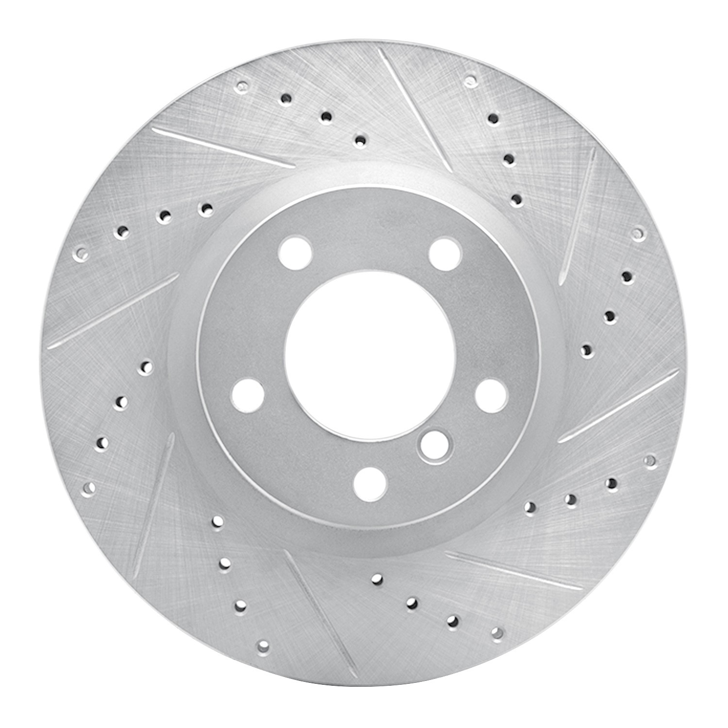 DYN 631-31036D DFC Brake Rotor - Drilled and Slotted - Silver
