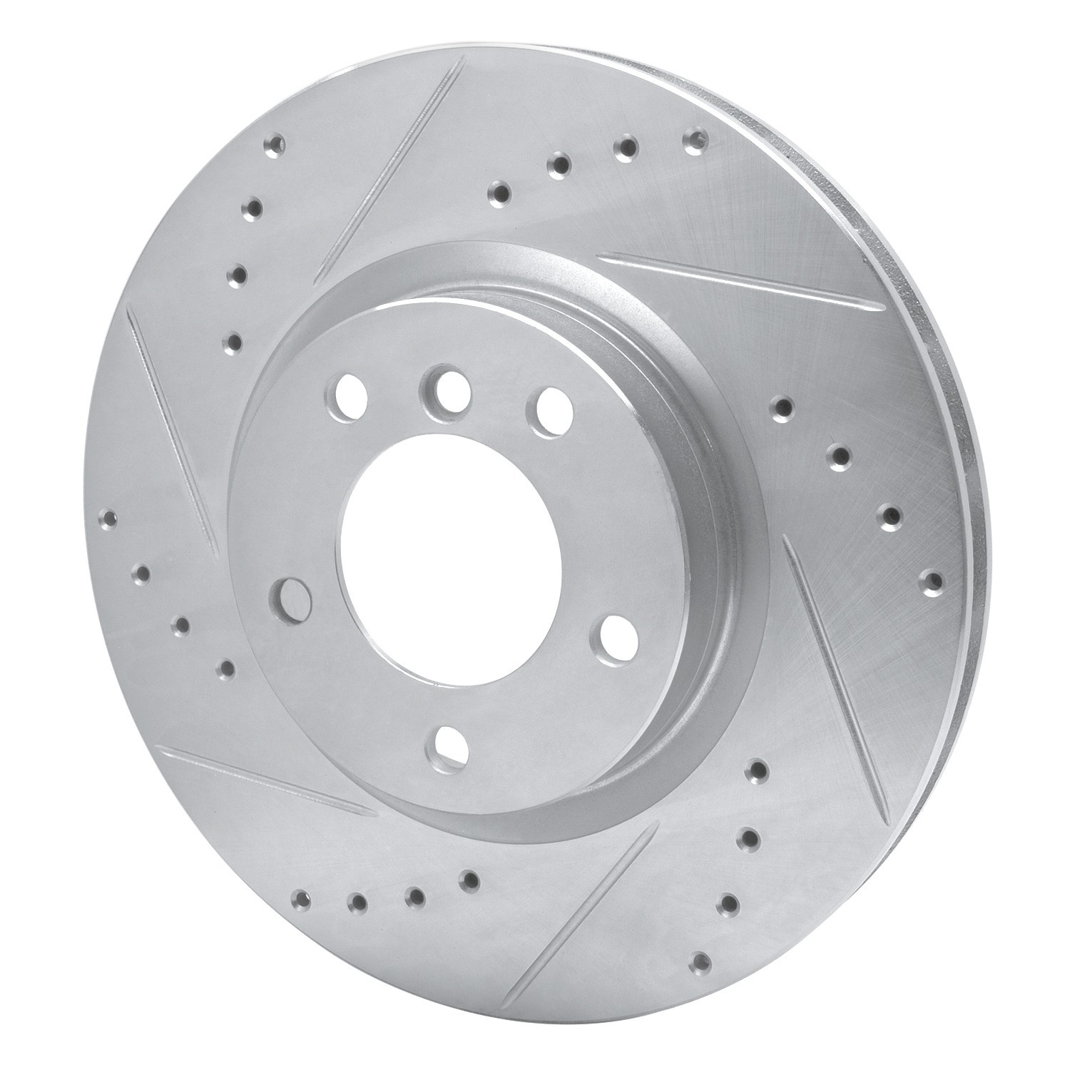 DYN 631-31037D DFC Brake Rotor - Drilled and Slotted - Silver