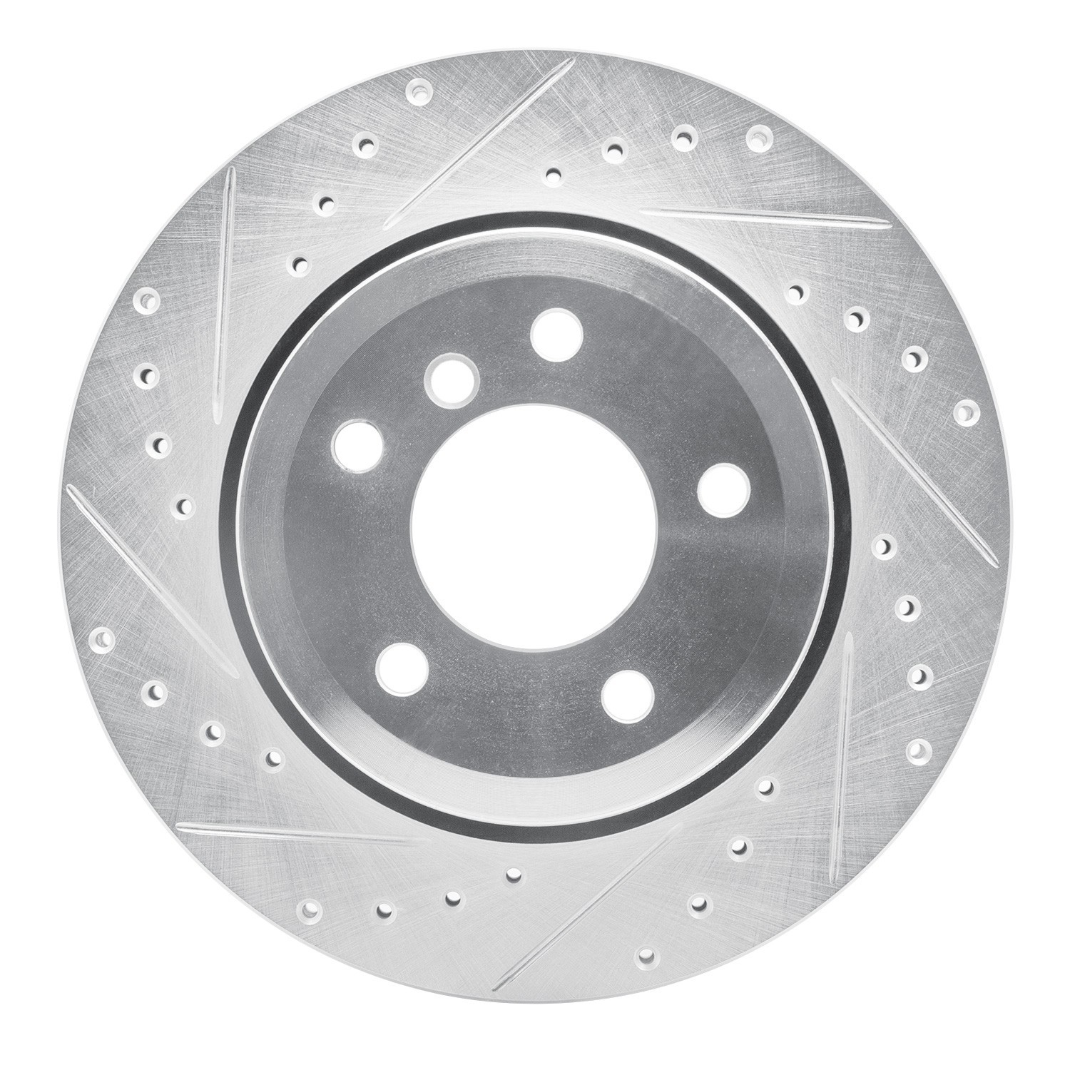 DYN 631-31075L DFC Brake Rotor - Drilled and Slotted - Silver