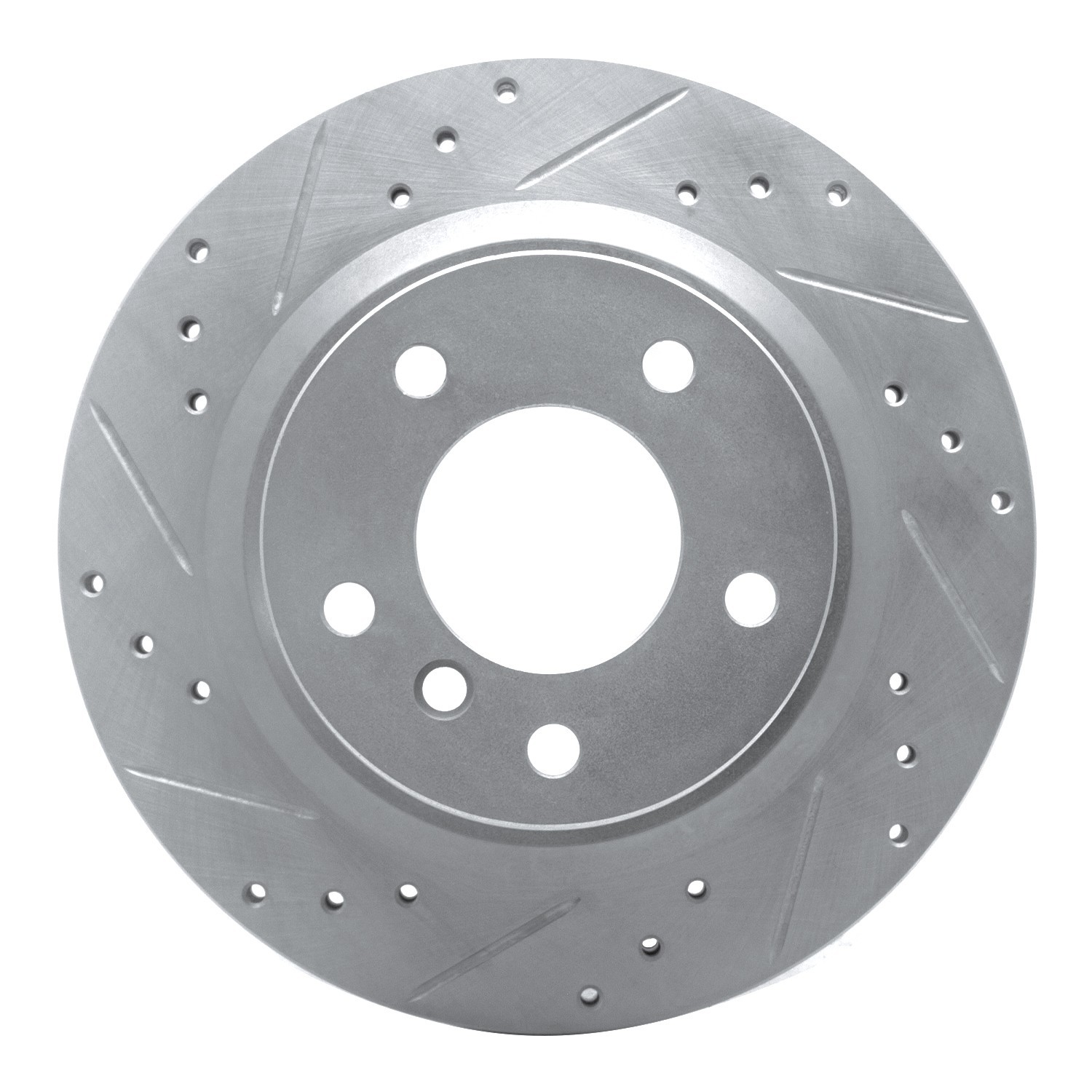 DYN 631-31088L DFC Brake Rotor - Drilled and Slotted - Silver