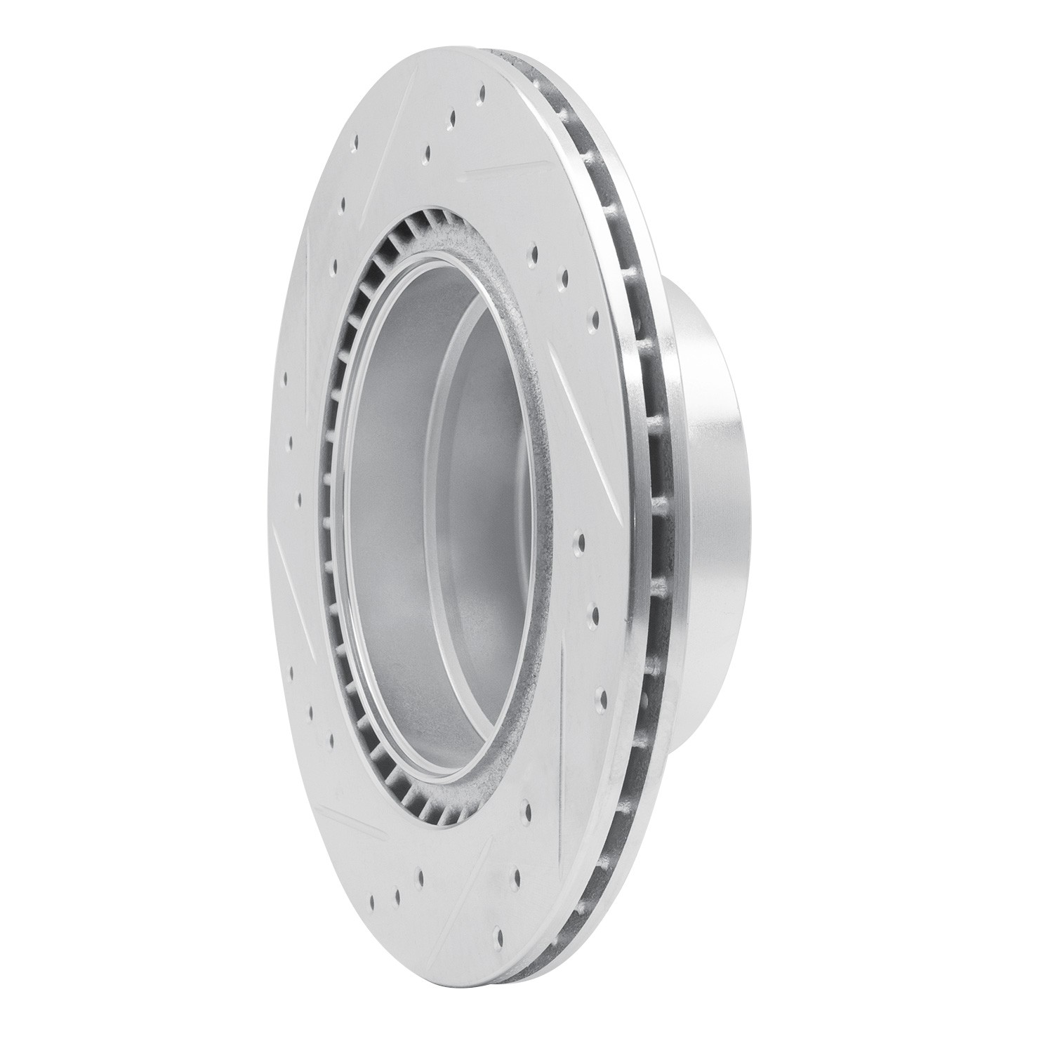 DYN 631-31088R DFC Brake Rotor - Drilled and Slotted - Silver - Image 2
