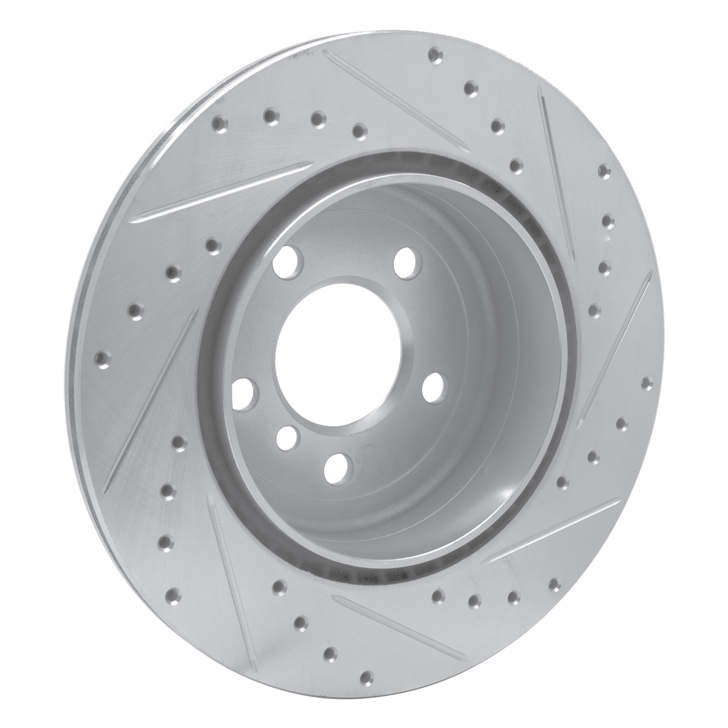 DYN 631-31104L DFC Brake Rotor - Drilled and Slotted - Silver