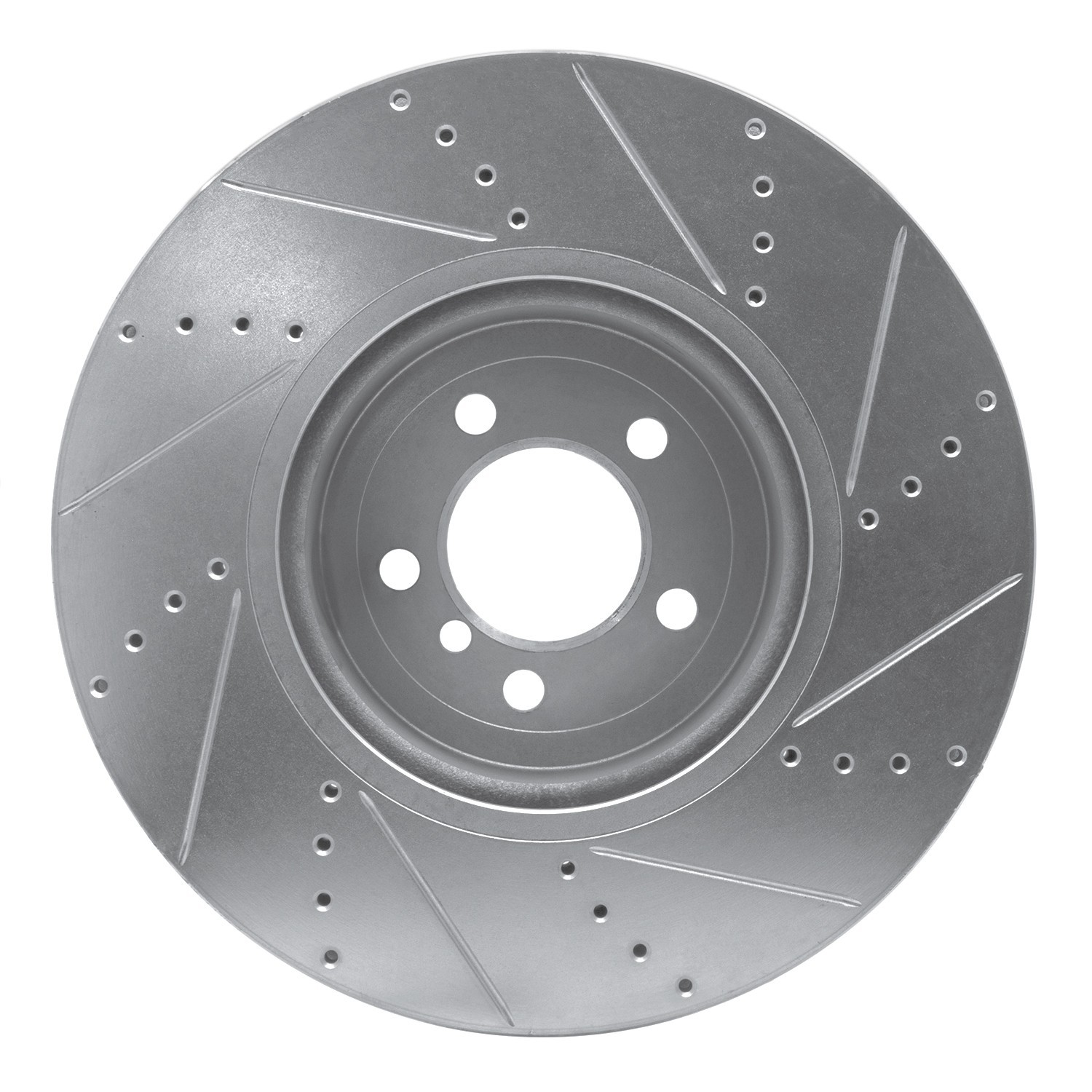 DYN 631-31112L DFC Brake Rotor - Drilled and Slotted - Silver - Image 3