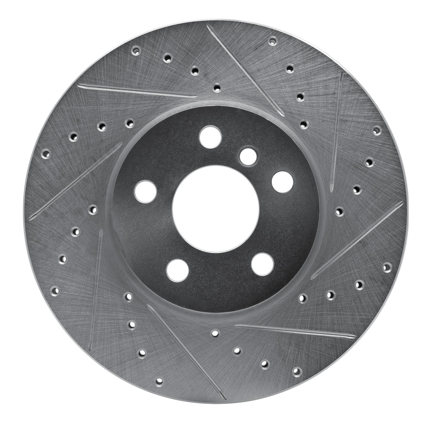 DYN 631-32018R DFC Brake Rotor - Drilled and Slotted - Silver