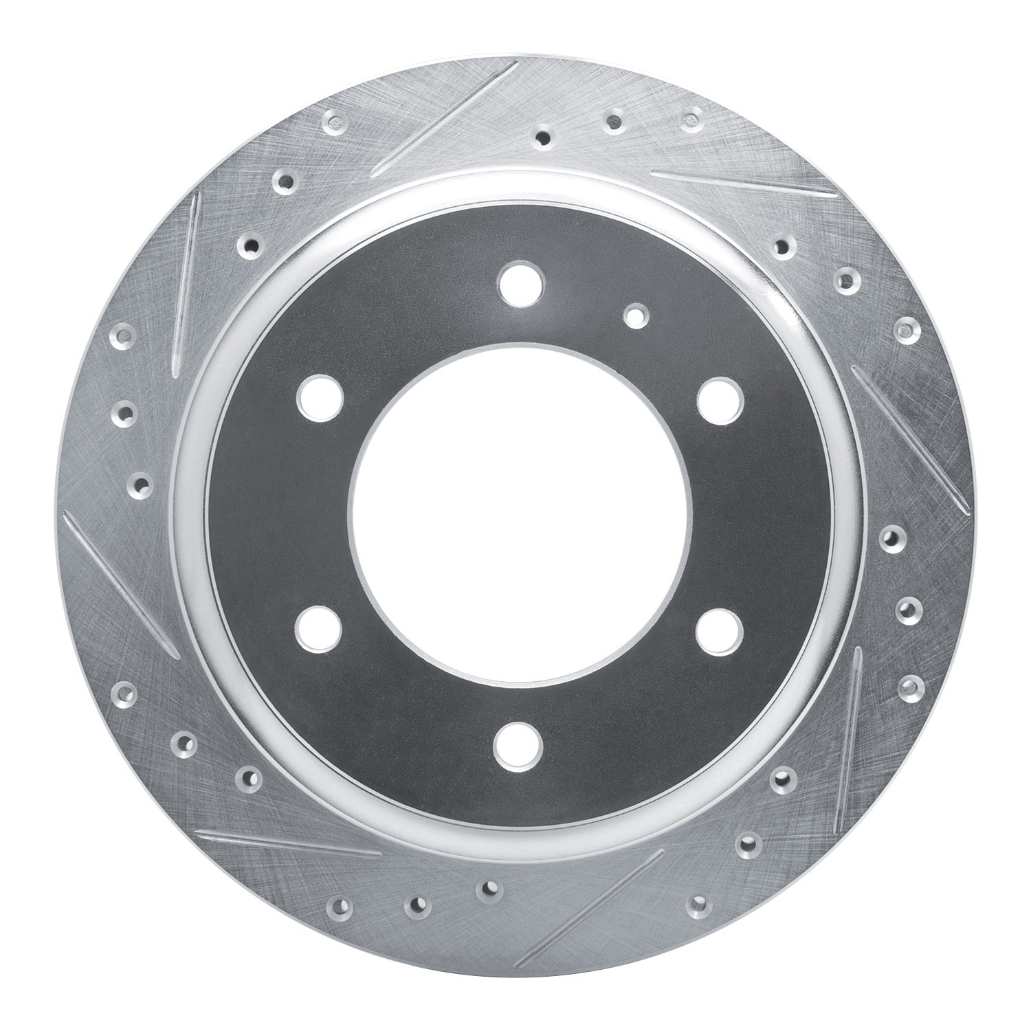 DYN 631-37009L DFC Brake Rotor - Drilled and Slotted - Silver