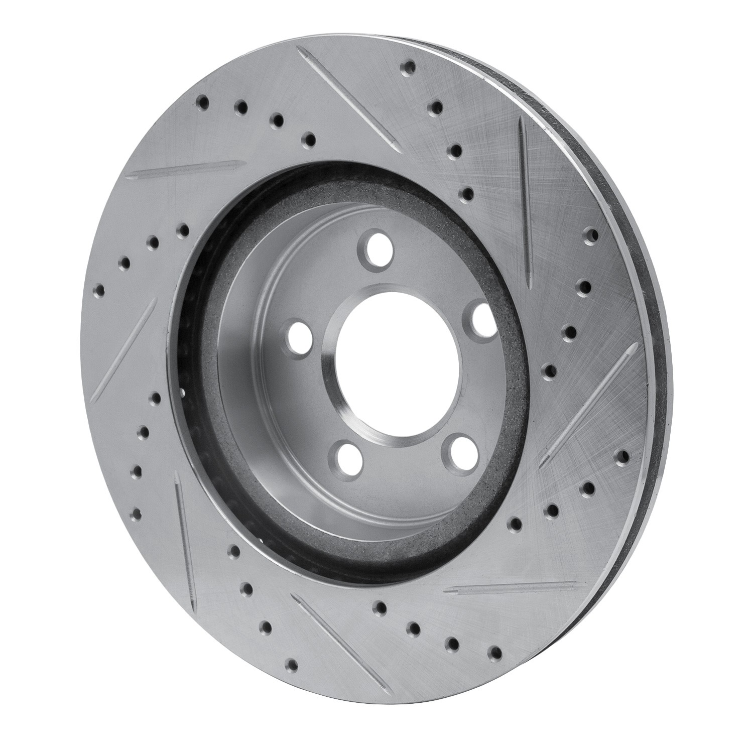 DYN-631-39015L DFC Brake Rotor - Drilled and Slotted - Silver - Image 2