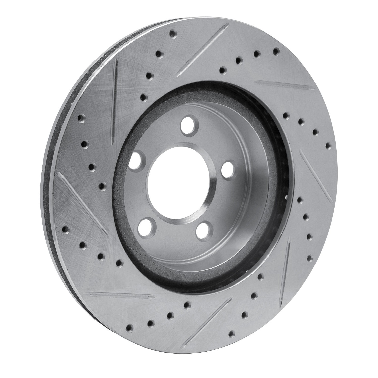 DYN-631-39015R DFC Brake Rotor - Drilled and Slotted - Silver