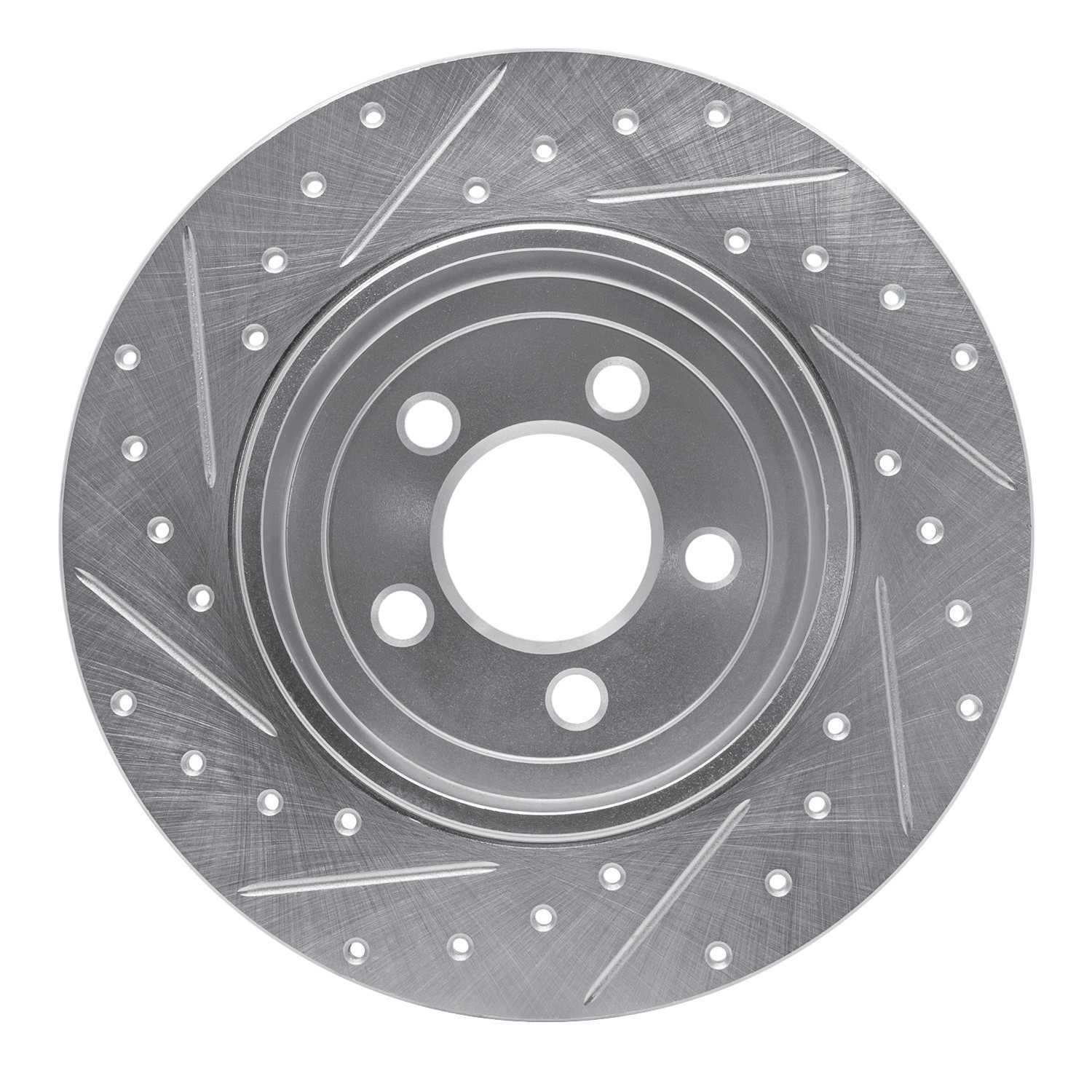 DYN 631-39016R DFC Brake Rotor - Drilled and Slotted - Silver - Image 3