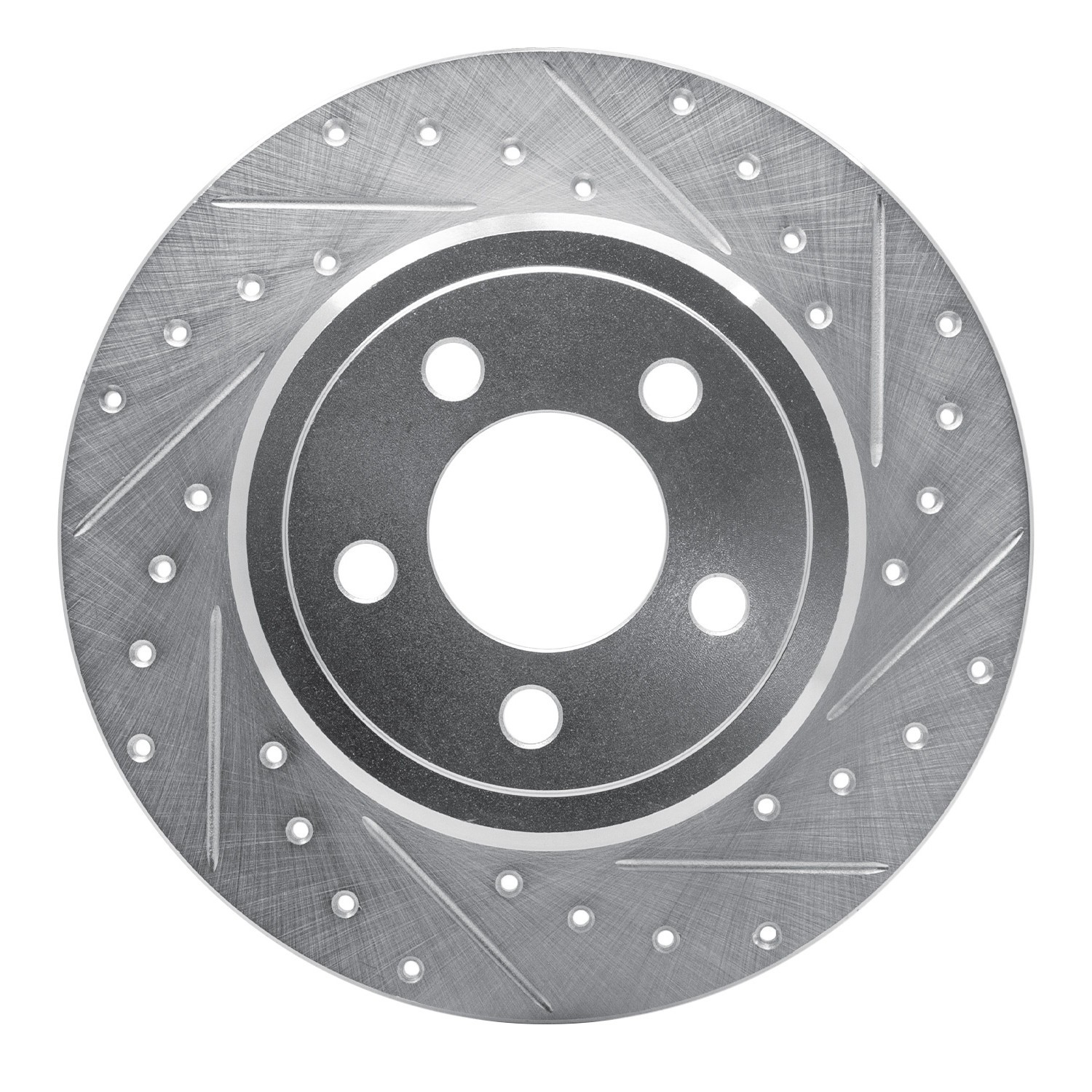 DYN 631-39016R DFC Brake Rotor - Drilled and Slotted - Silver - Image 4