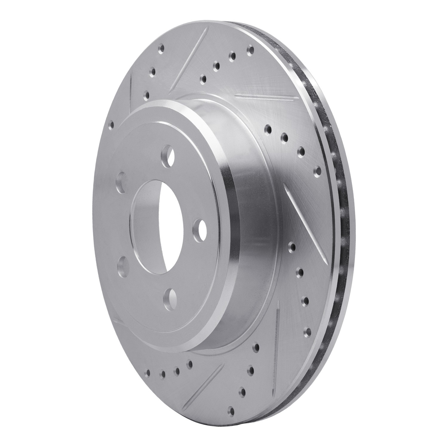 DYN 631-39018L DFC Brake Rotor - Drilled and Slotted - Silver - Image 3