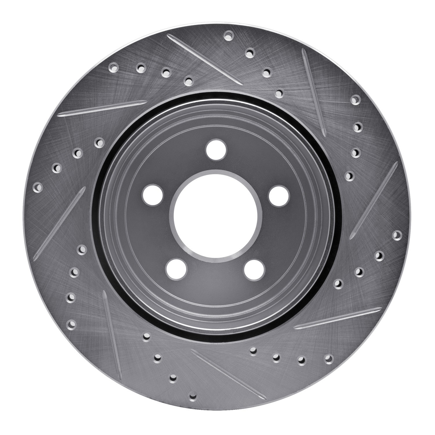 DYN 631-39018L DFC Brake Rotor - Drilled and Slotted - Silver - Image 4