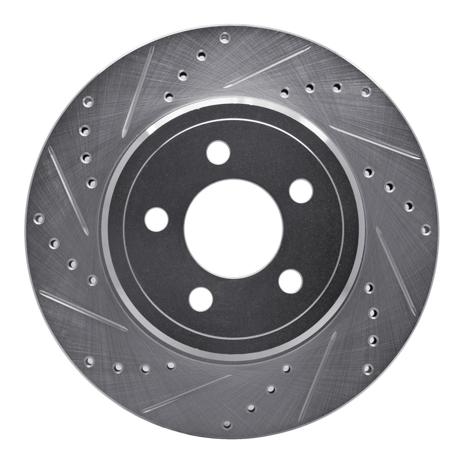 DYN 631-39018L DFC Brake Rotor - Drilled and Slotted - Silver