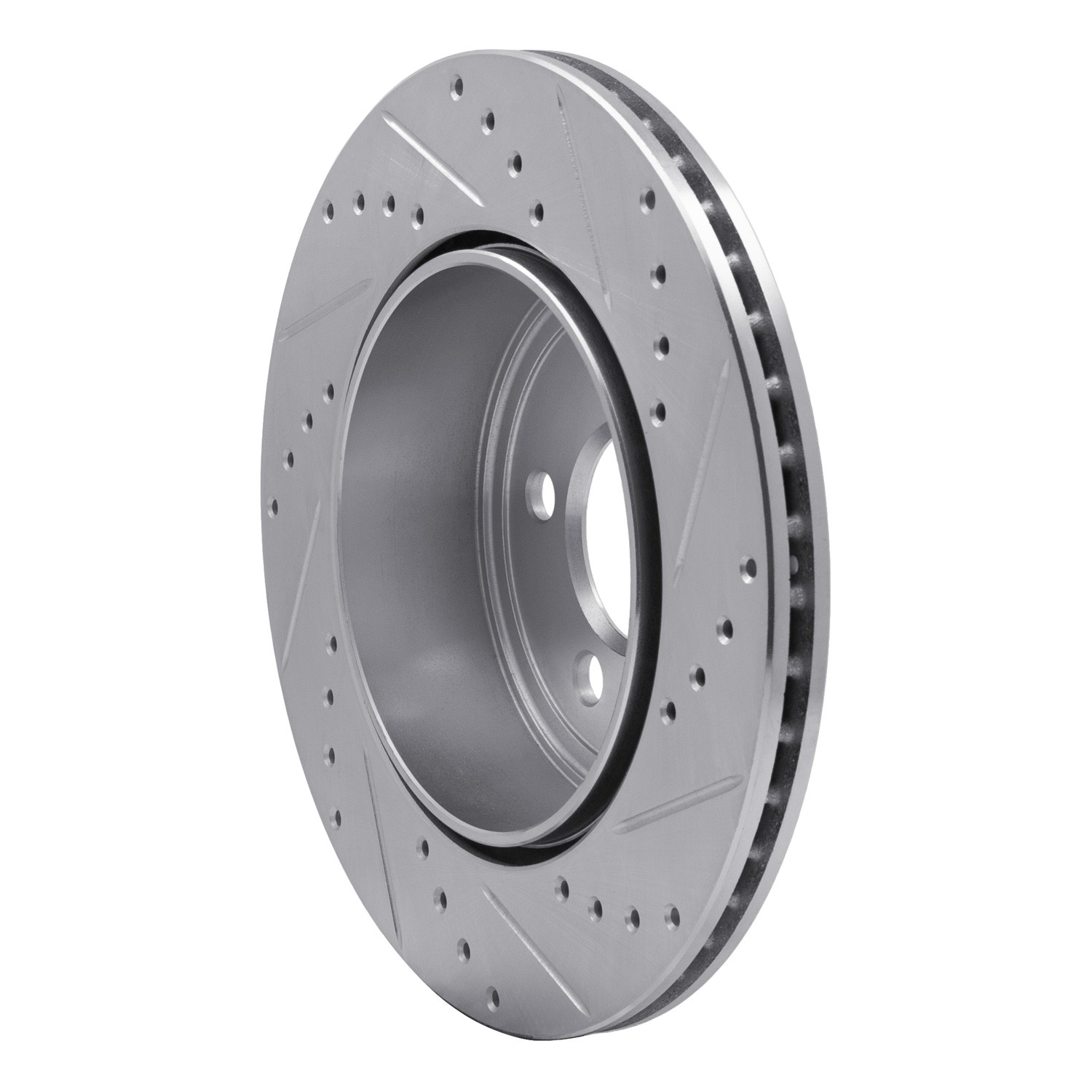 DYN 631-39018L DFC Brake Rotor - Drilled and Slotted - Silver - Image 2
