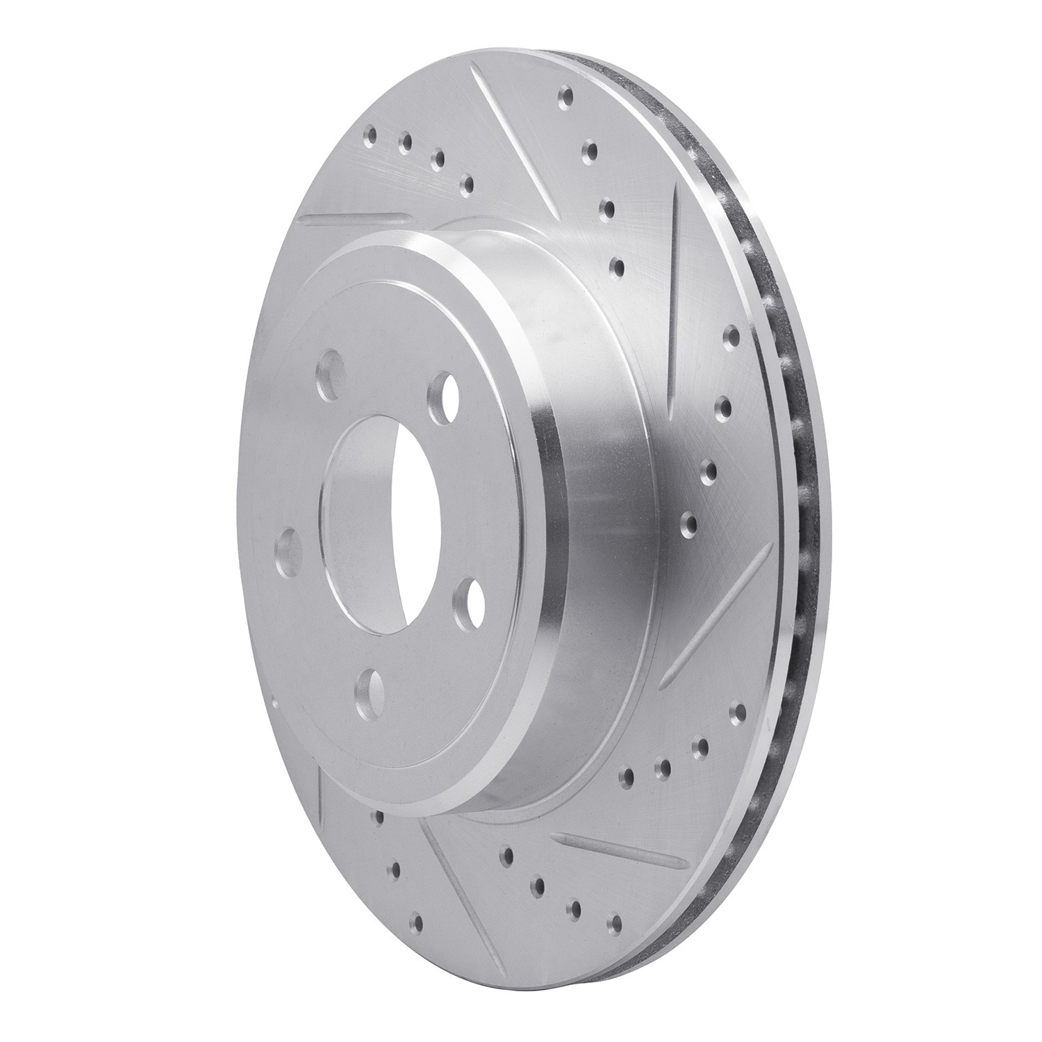DYN 631-39018R DFC Brake Rotor - Drilled and Slotted - Silver - Image 3