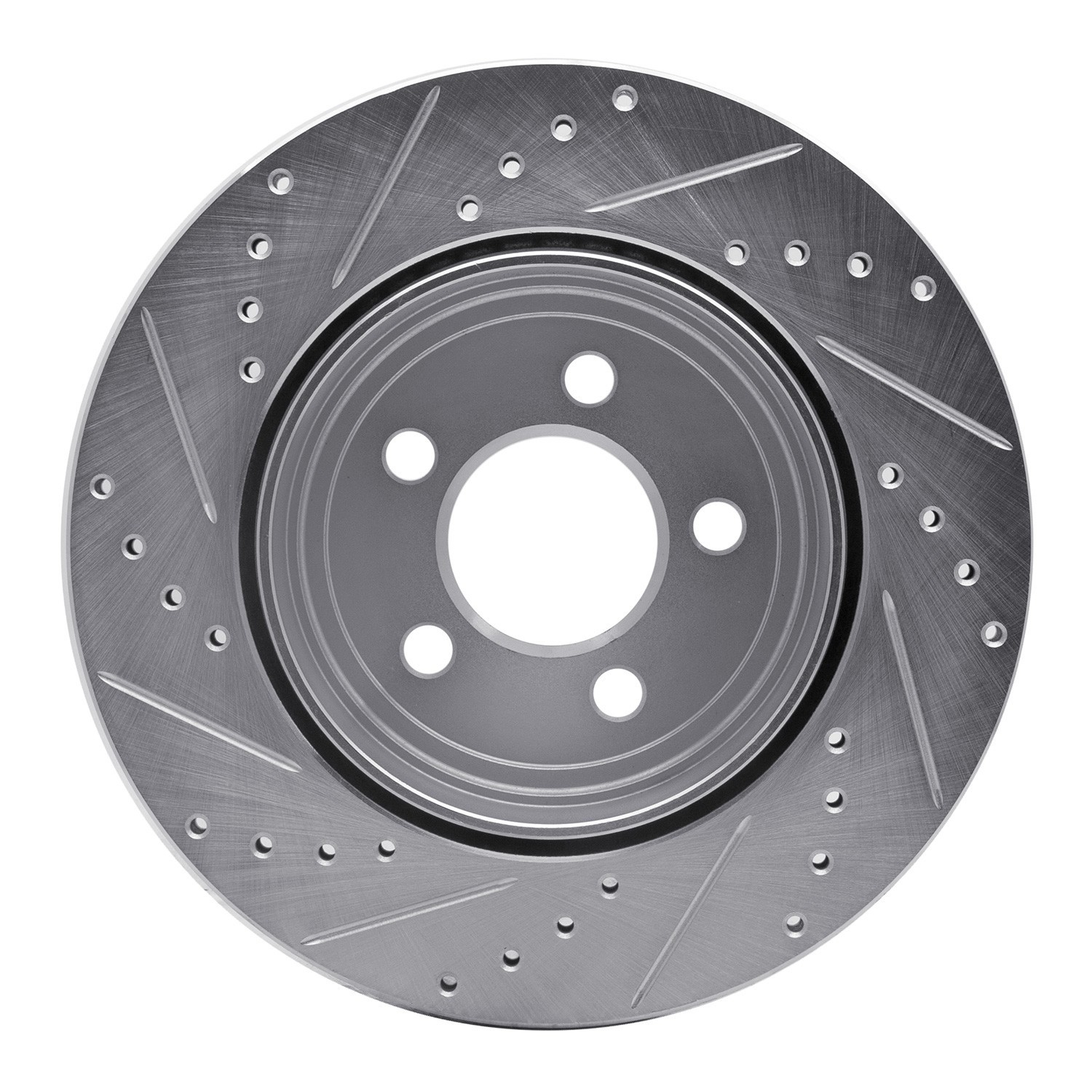 DYN 631-39018R DFC Brake Rotor - Drilled and Slotted - Silver - Image 2