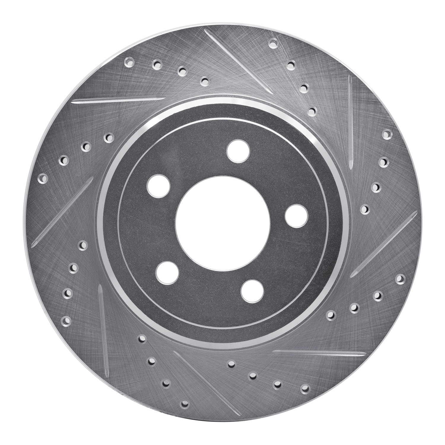 DYN 631-39018R DFC Brake Rotor - Drilled and Slotted - Silver