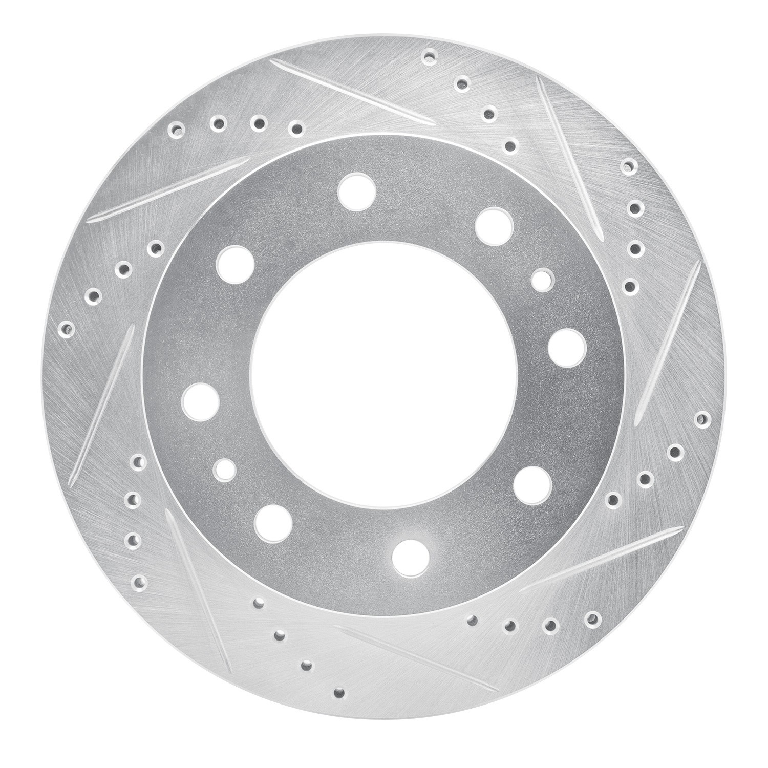 DYN 631-40045R DFC Brake Rotor - Drilled and Slotted - Silver