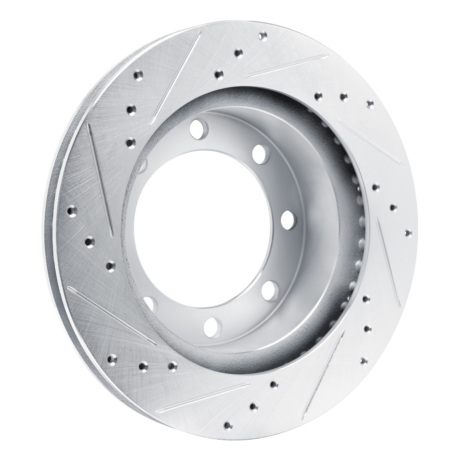 DYN 631-40047R DFC Brake Rotor - Drilled and Slotted - Silver