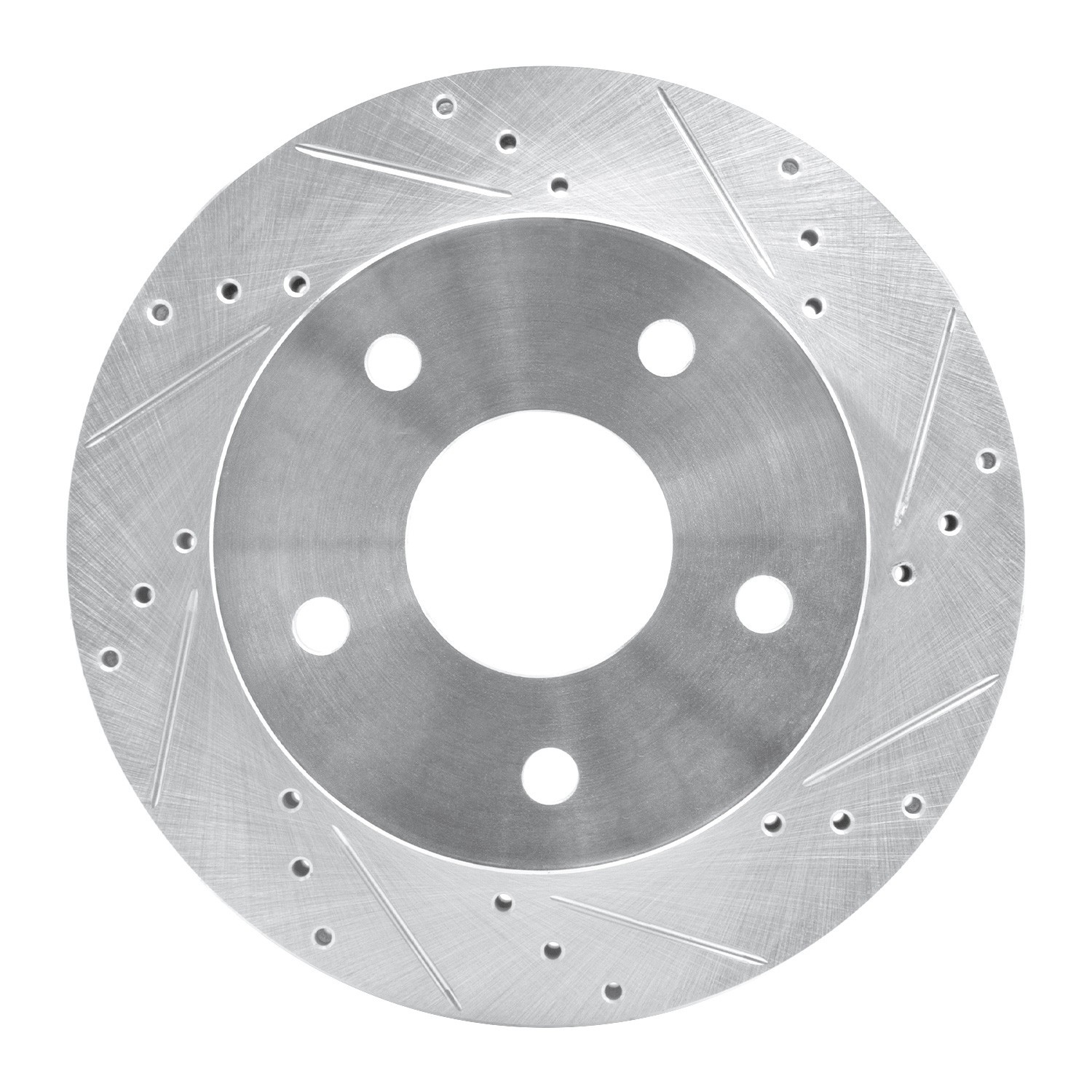 DYN 631-40092R DFC Brake Rotor - Drilled and Slotted - Silver