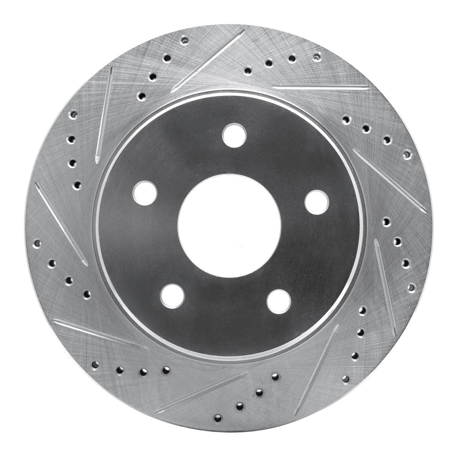 DYN-631-40094L DFC Brake Rotor - Drilled and Slotted - Silver