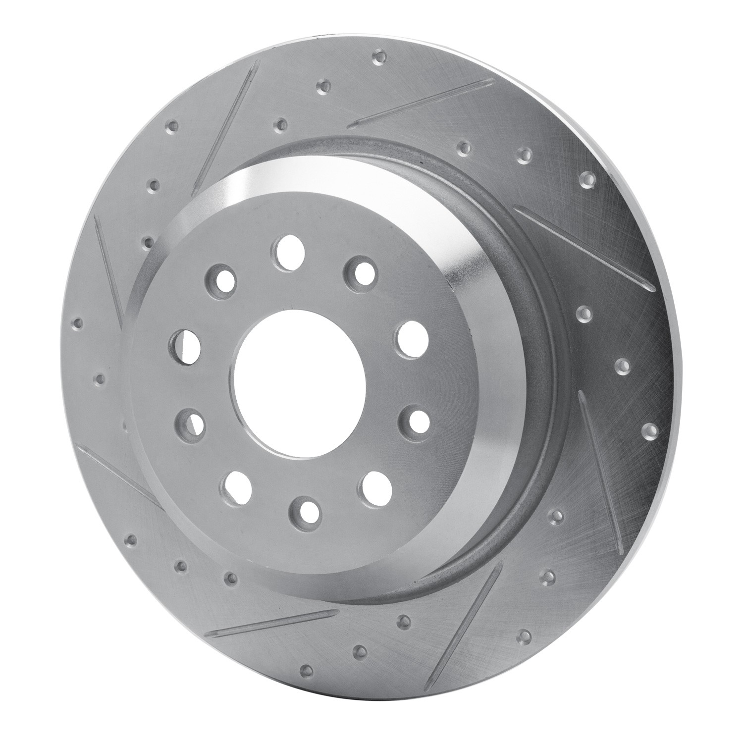 DYN 631-42042L DFC Brake Rotor - Drilled and Slotted - Silver - Image 3