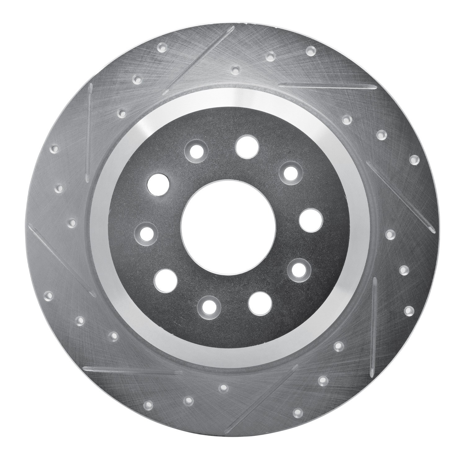 DYN 631-42042L DFC Brake Rotor - Drilled and Slotted - Silver