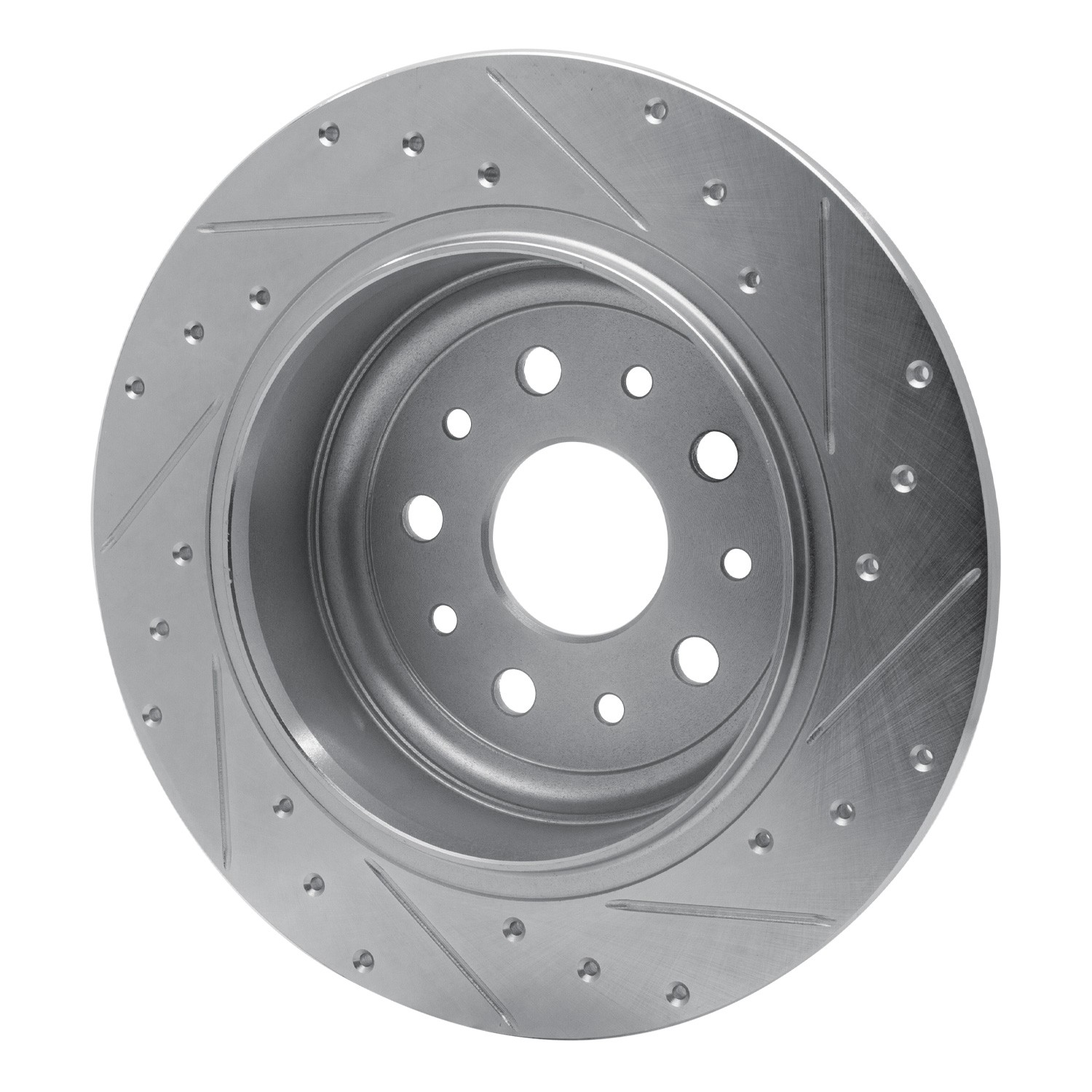 DYN 631-42042L DFC Brake Rotor - Drilled and Slotted - Silver - Image 2