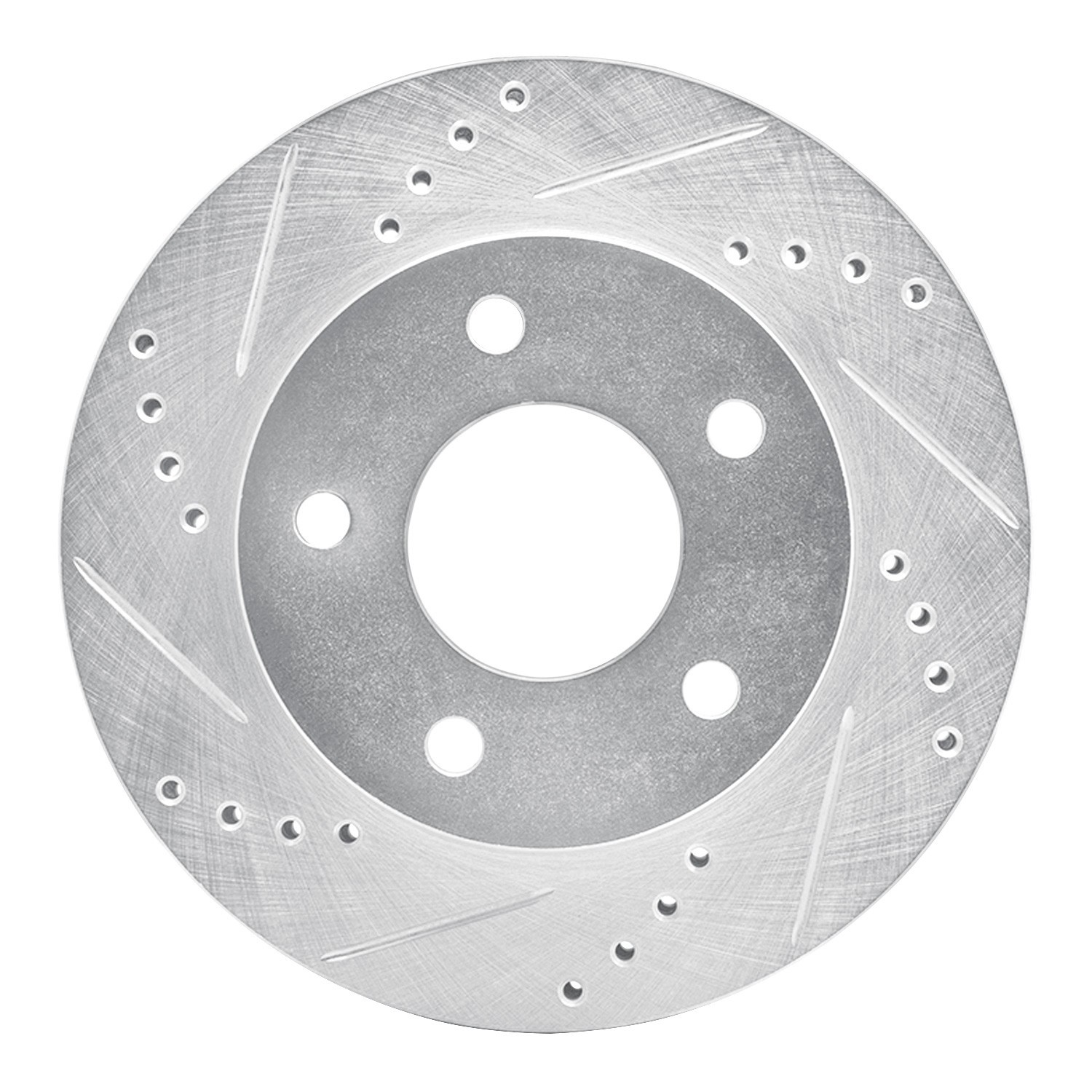 DYN 631-45003L DFC Brake Rotor - Drilled and Slotted - Silver
