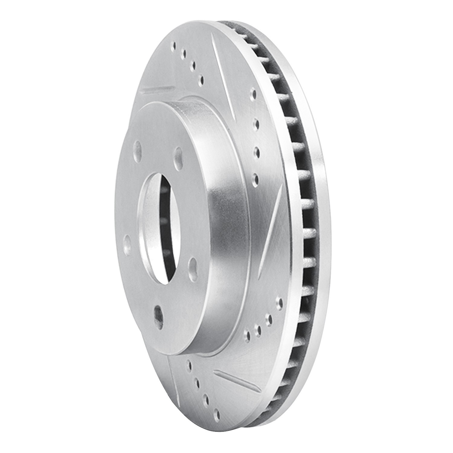 DYN 631-45003R DFC Brake Rotor - Drilled and Slotted - Silver