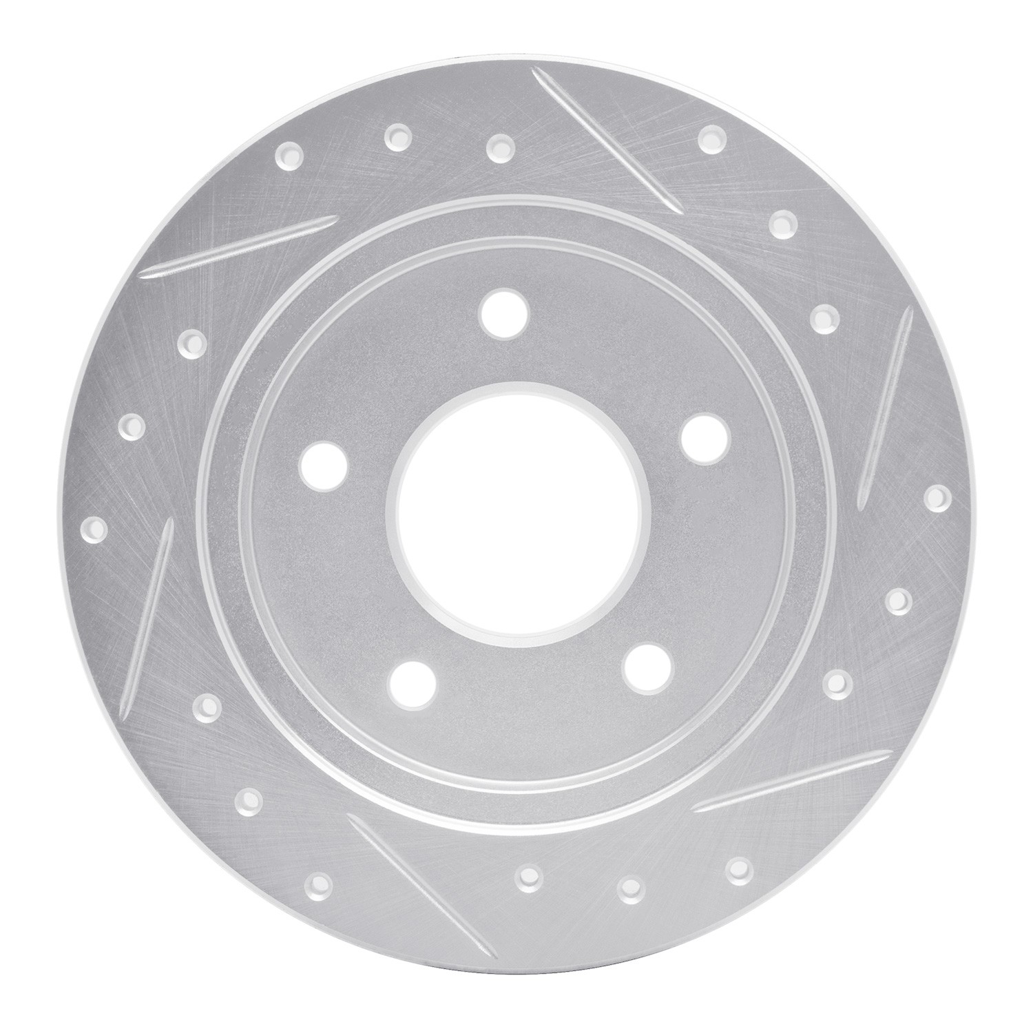 DYN 631-45005L DFC Brake Rotor - Drilled and Slotted - Silver - Image 3