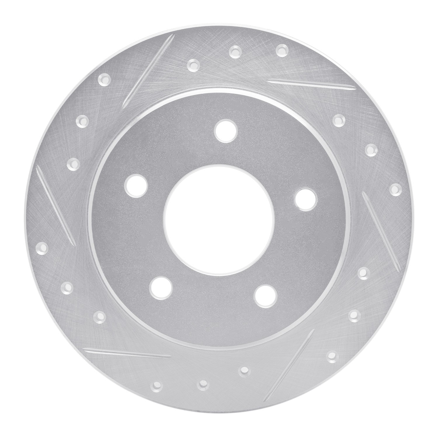 DYN 631-45005L DFC Brake Rotor - Drilled and Slotted - Silver