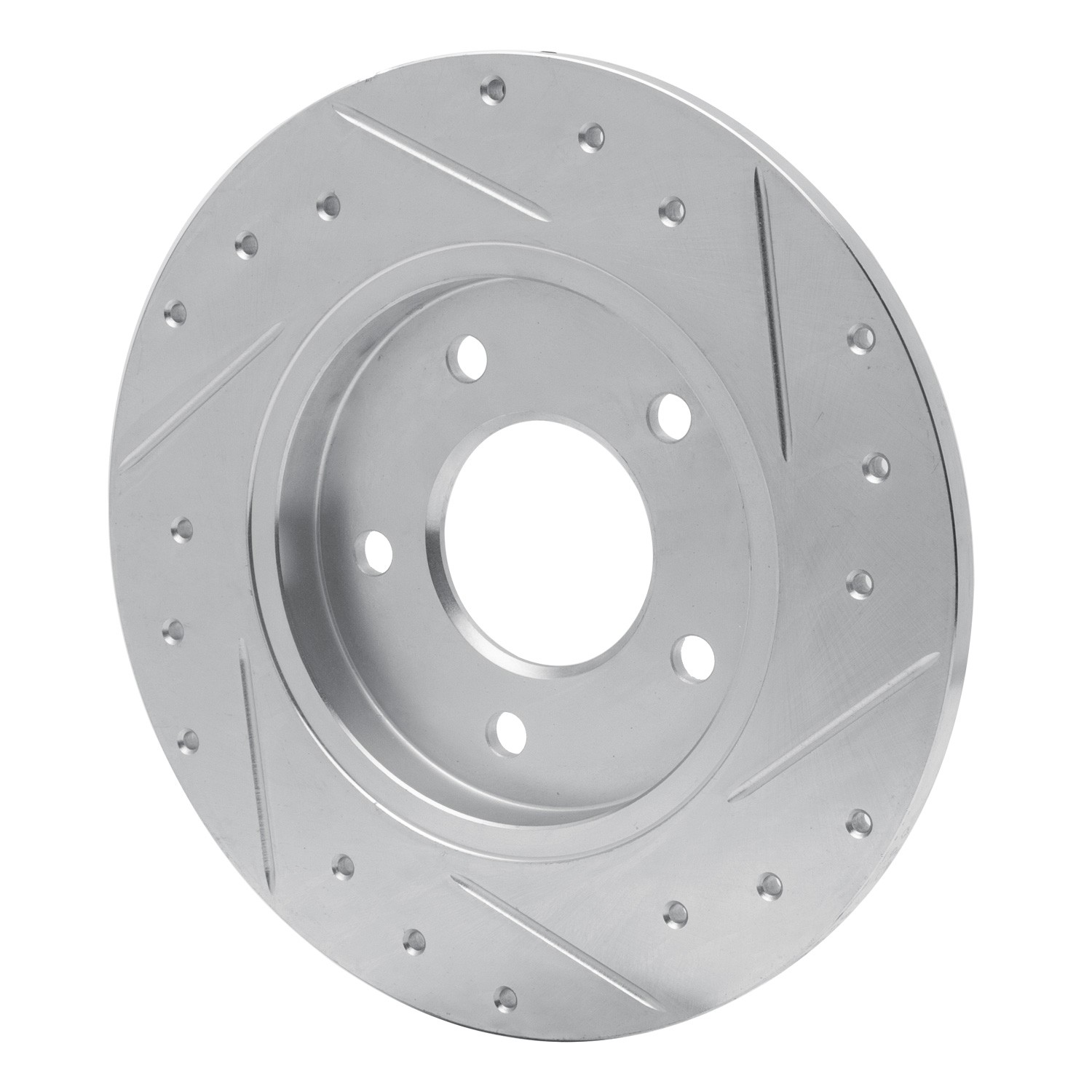 DYN 631-45006L DFC Brake Rotor - Drilled and Slotted - Silver - Image 2
