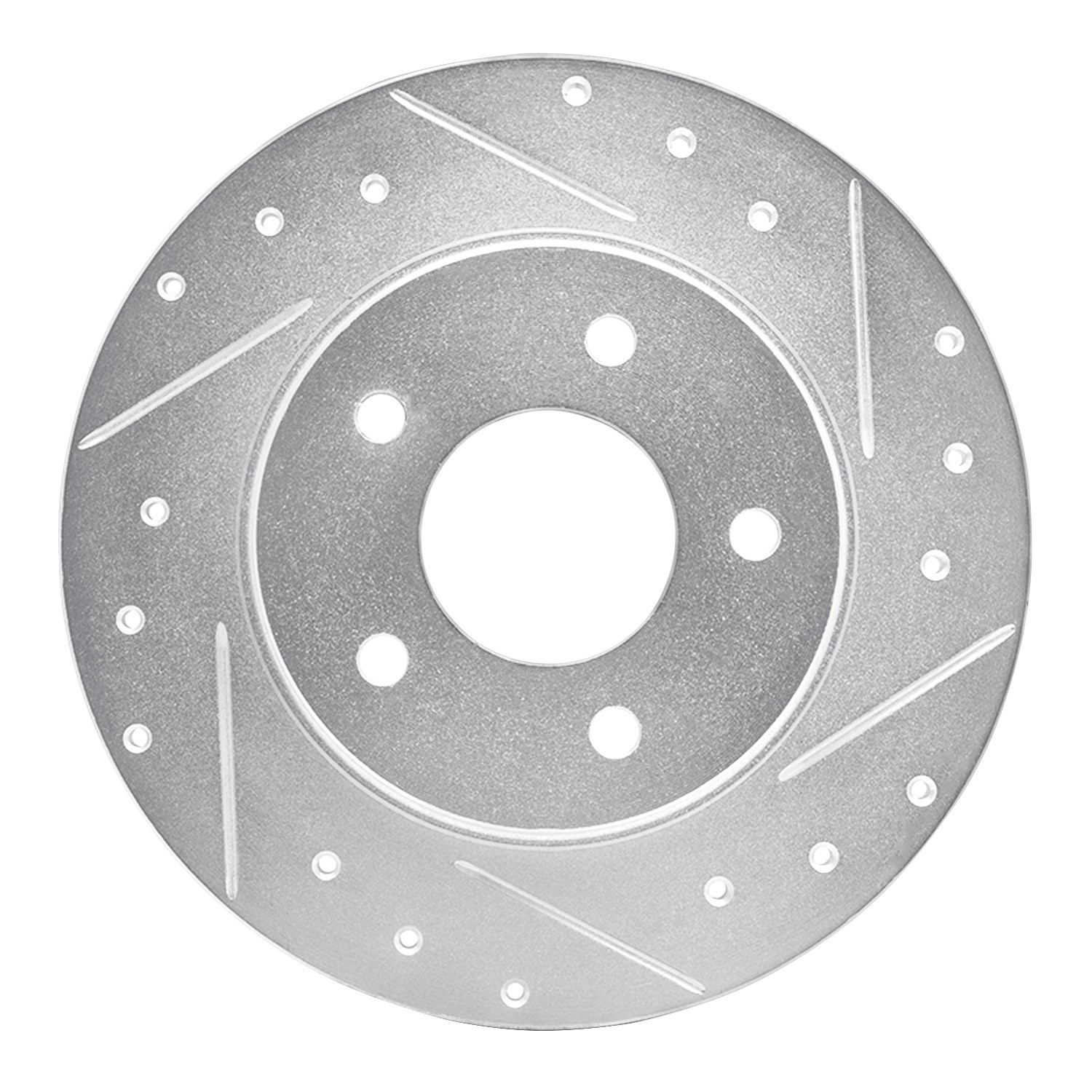 DYN 631-45006R DFC Brake Rotor - Drilled and Slotted - Silver