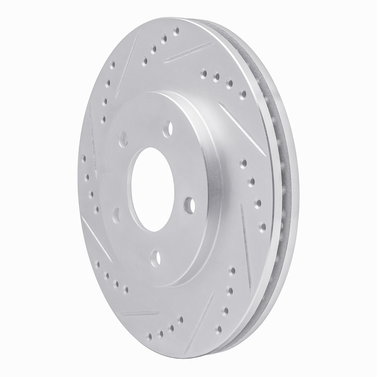 DYN 631-45007L DFC Brake Rotor - Drilled and Slotted - Silver - Image 3